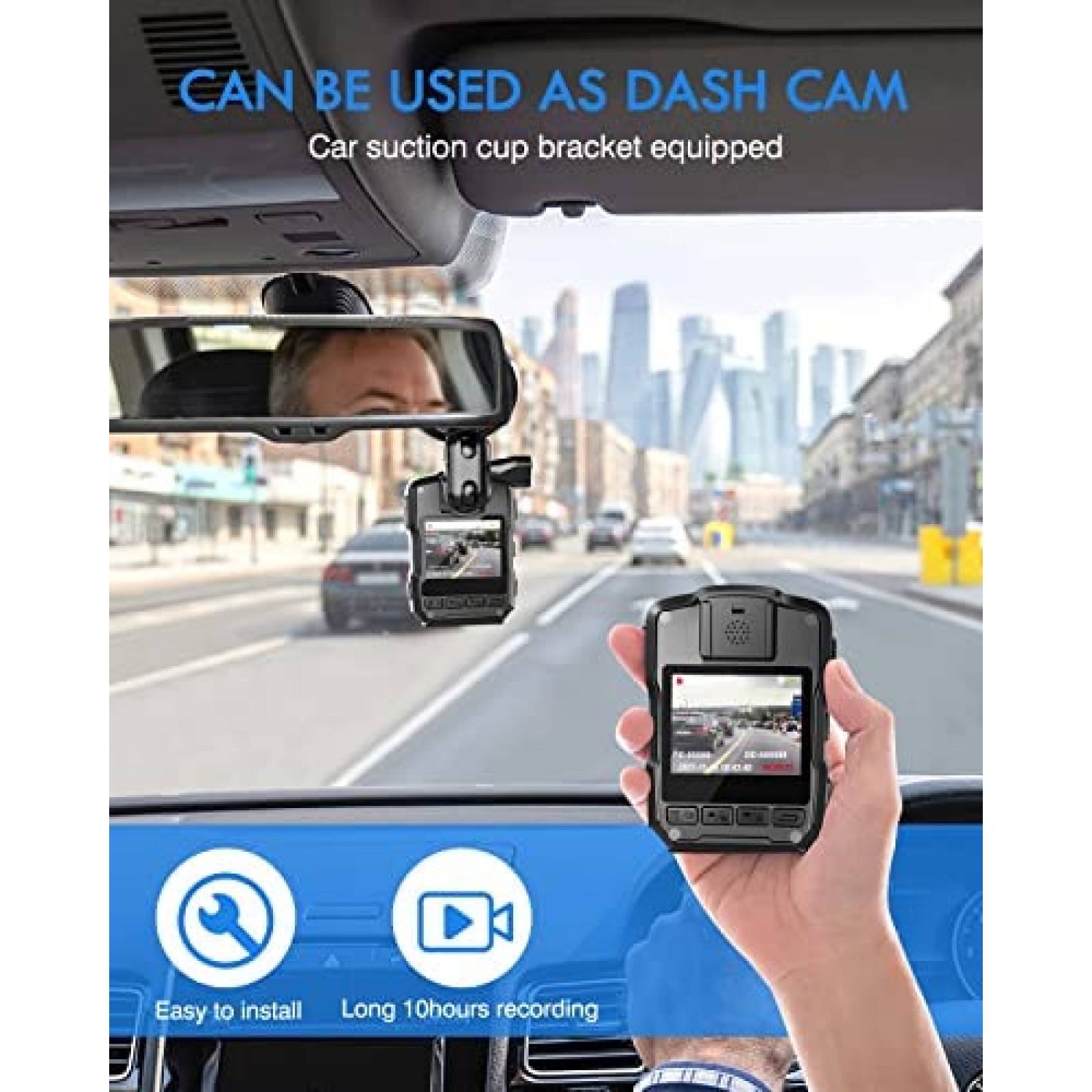 Camara Corporal BOBLOV M5 1080p Vision Nocturna -Negro