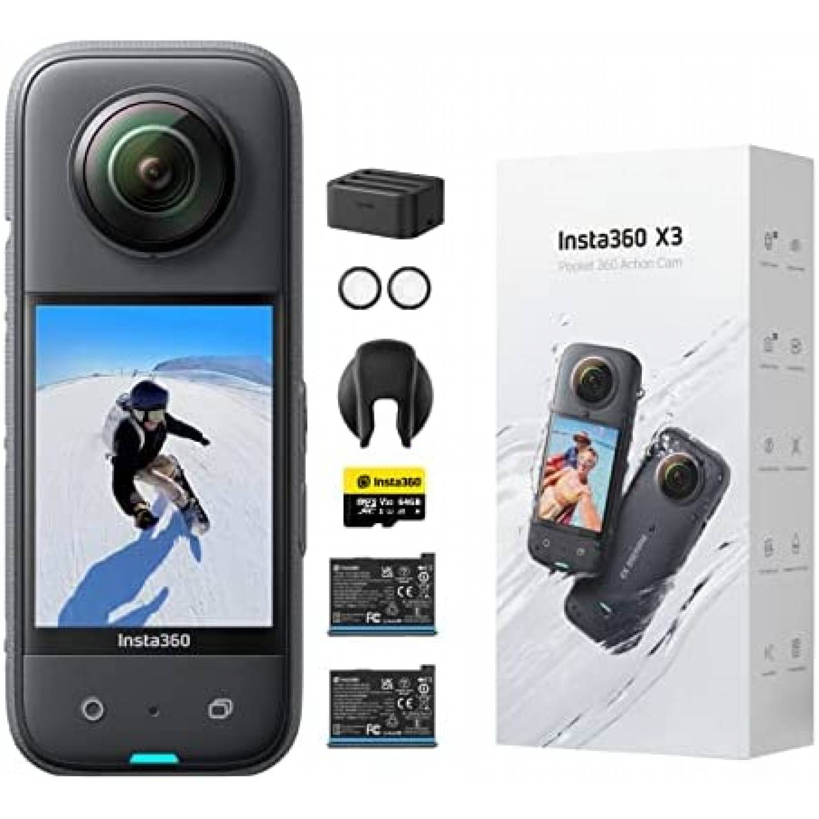 Camara Accion Insta360 X3 48MP 360 HDR 60fps -Negro