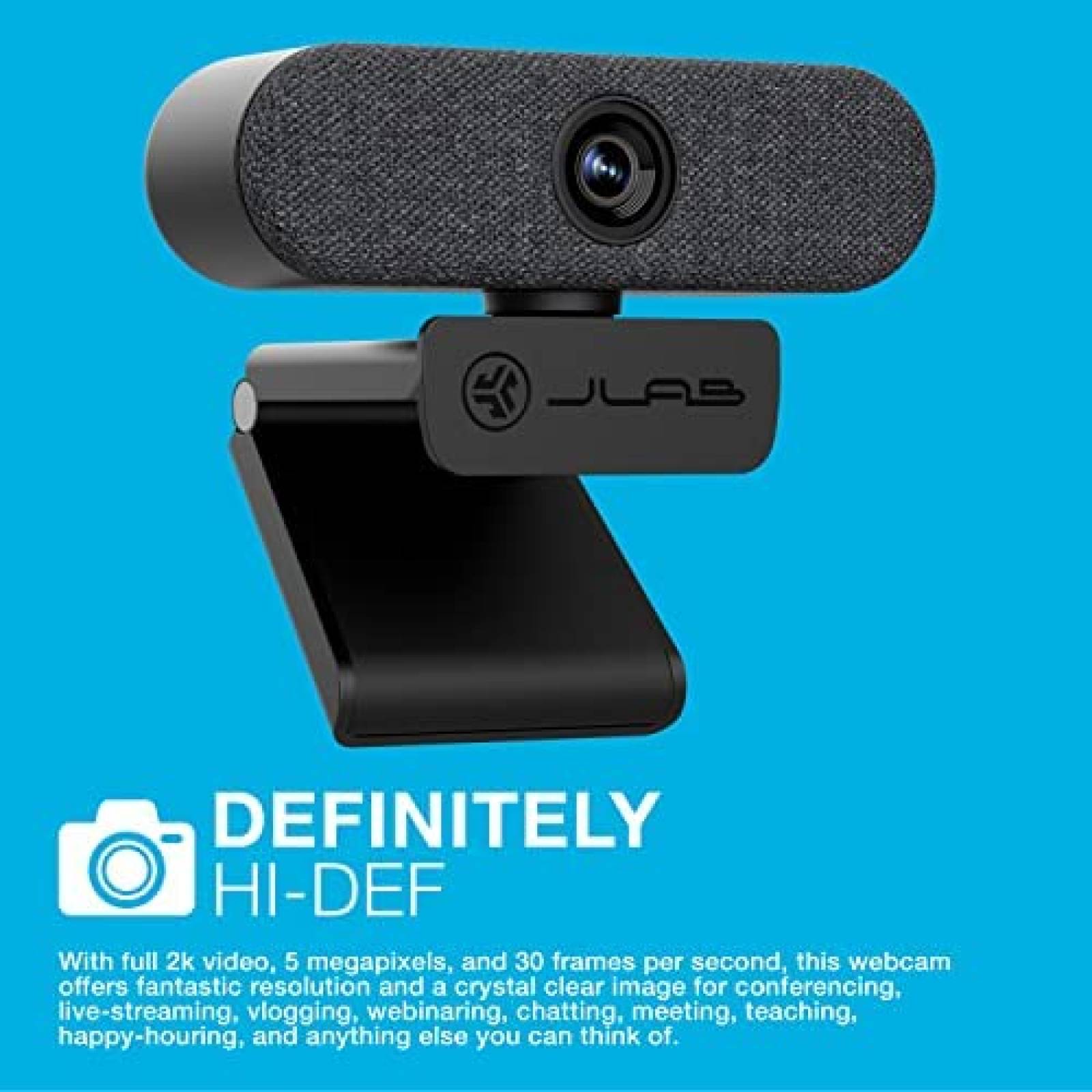 Webcam JLab Epic Cam USB HD 5MP 2K/30FPS Auto Enfoque -Negro