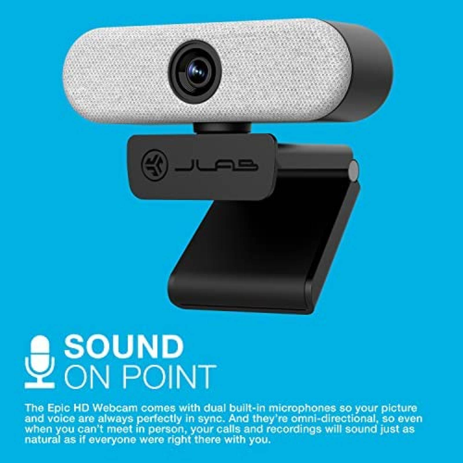 Webcam JLab Epic Cam USB HD 5MP 2K/30FPS Auto Enfoque -Negro
