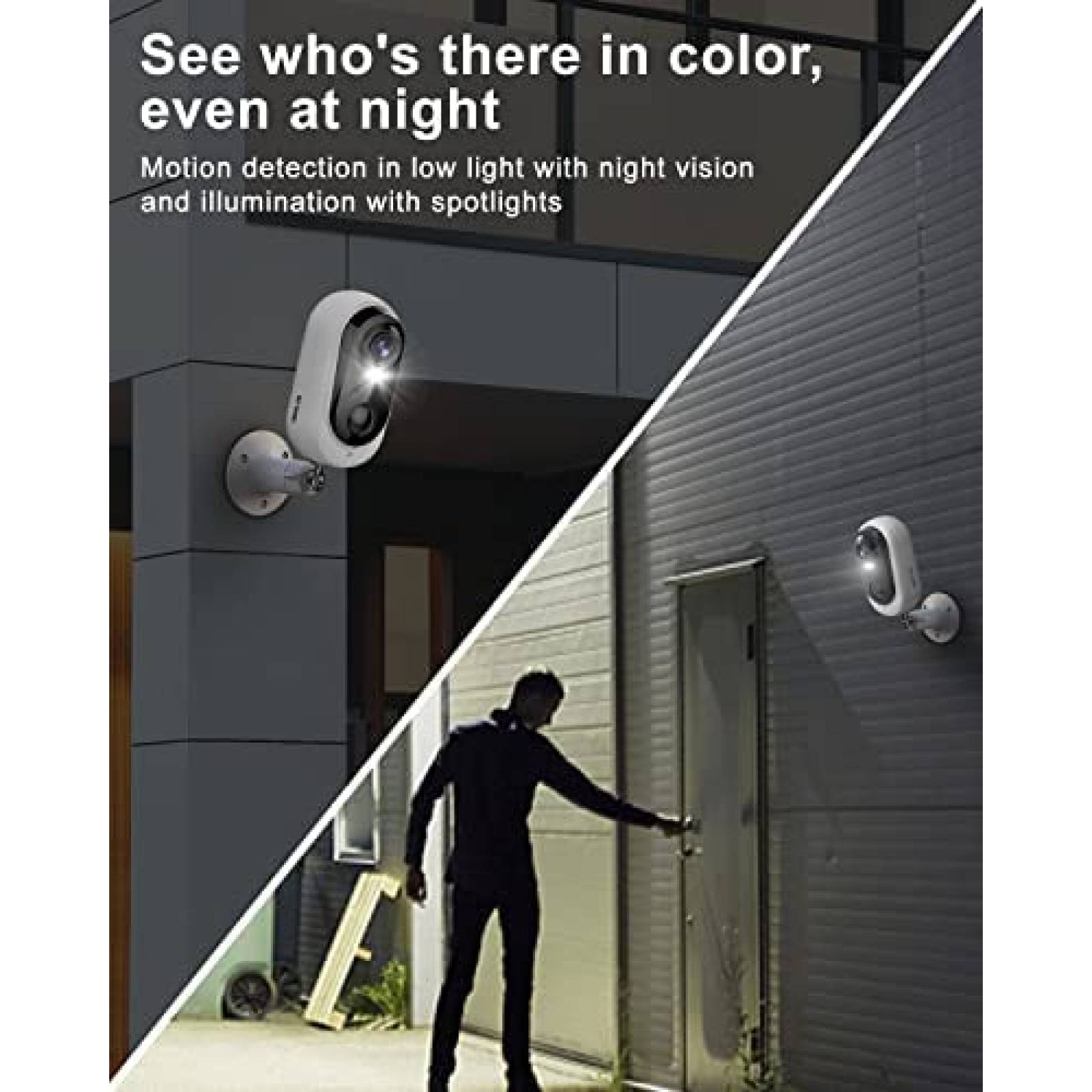 Camara de Seguridad ANGEL 1080P WiFi Bateria Recargable 2 Pz