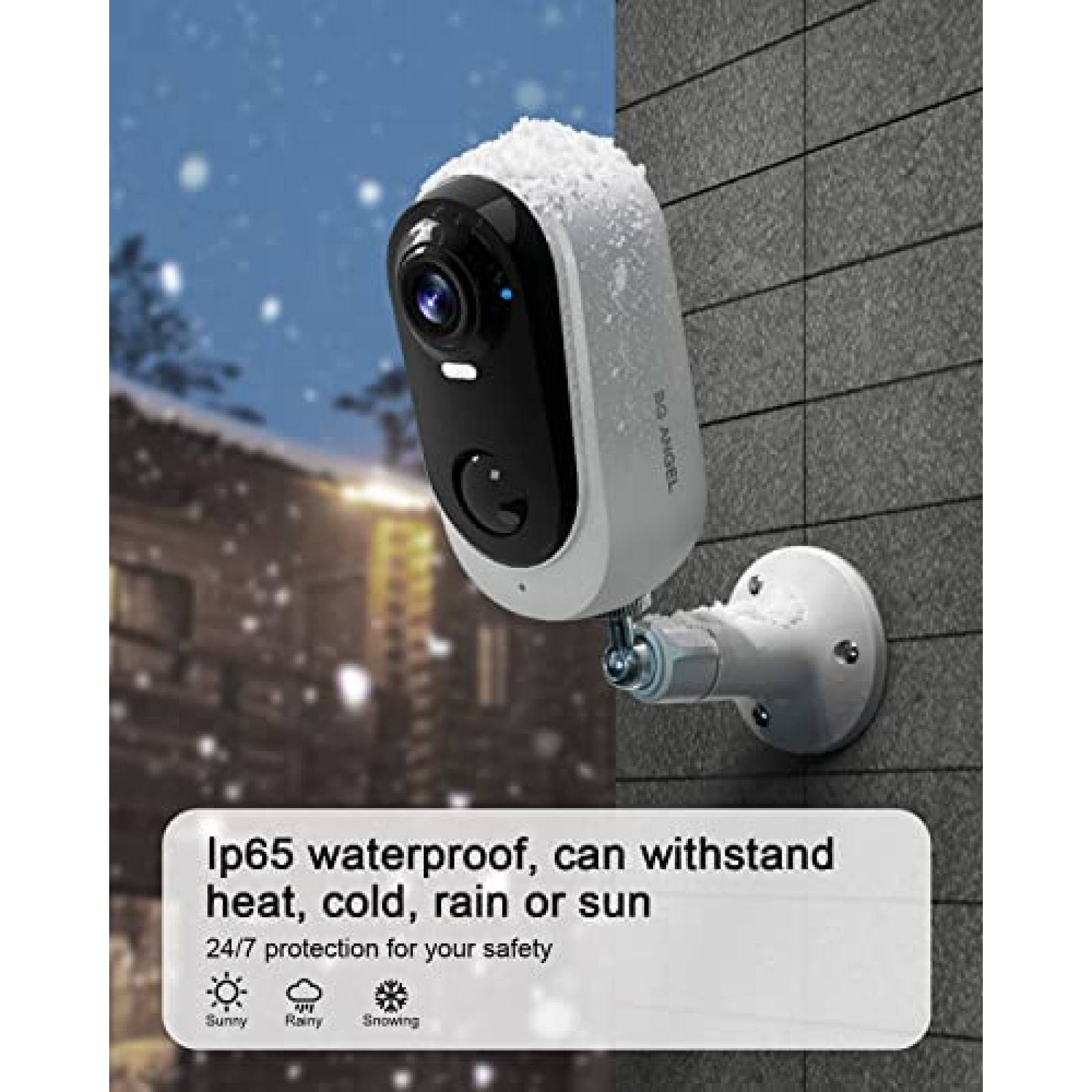 Camara de Seguridad ANGEL 1080P WiFi Bateria Recargable 2 Pz