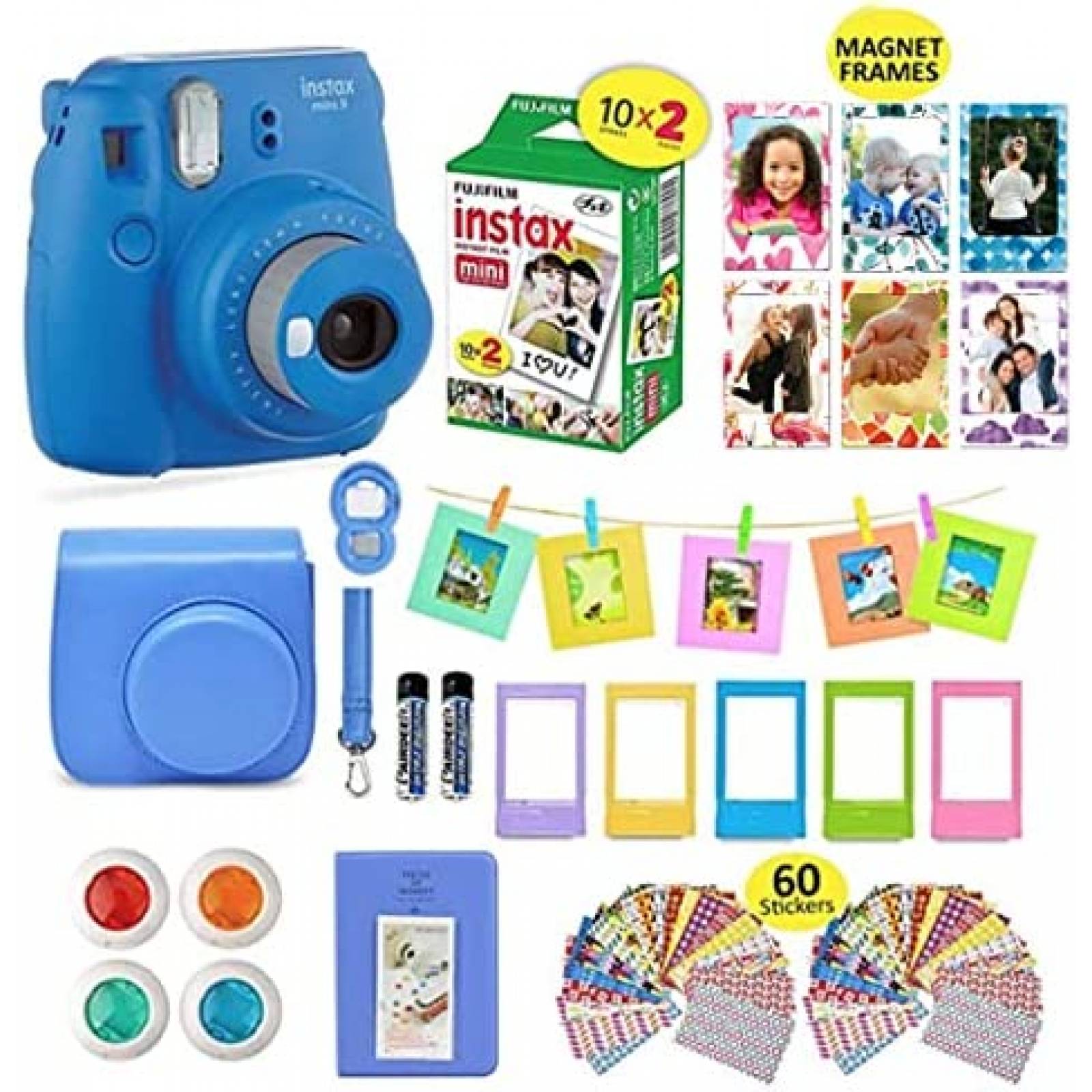 Camara Instantanea Fujifilm Instax Mini9 + Accesorios -azul