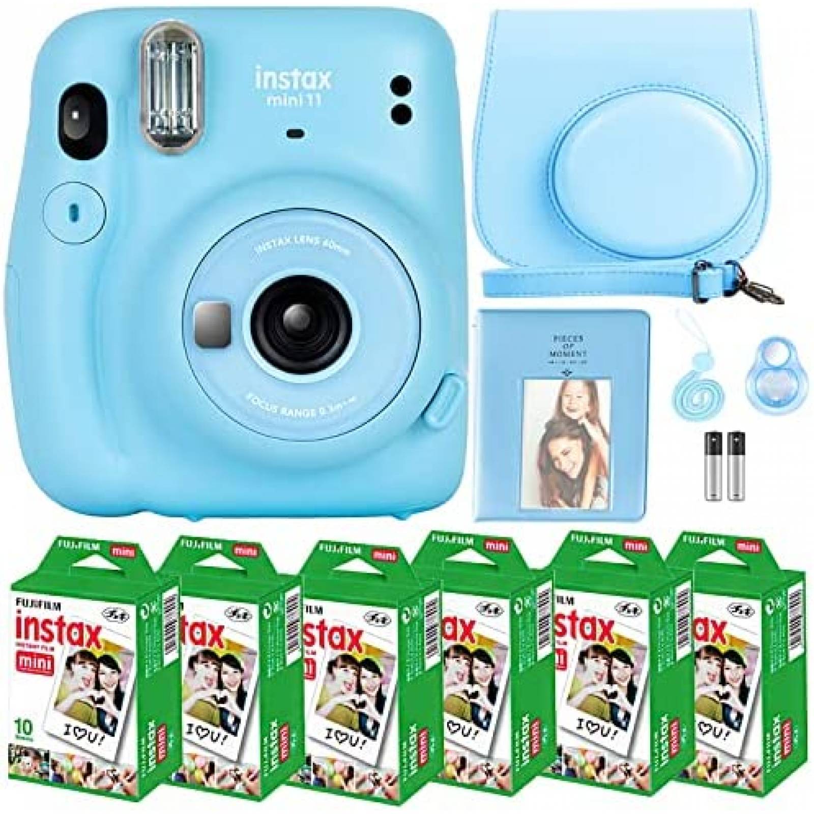 Camara Instantanea Fujifilm Instax Mini 11 60 Hojas -Celeste
