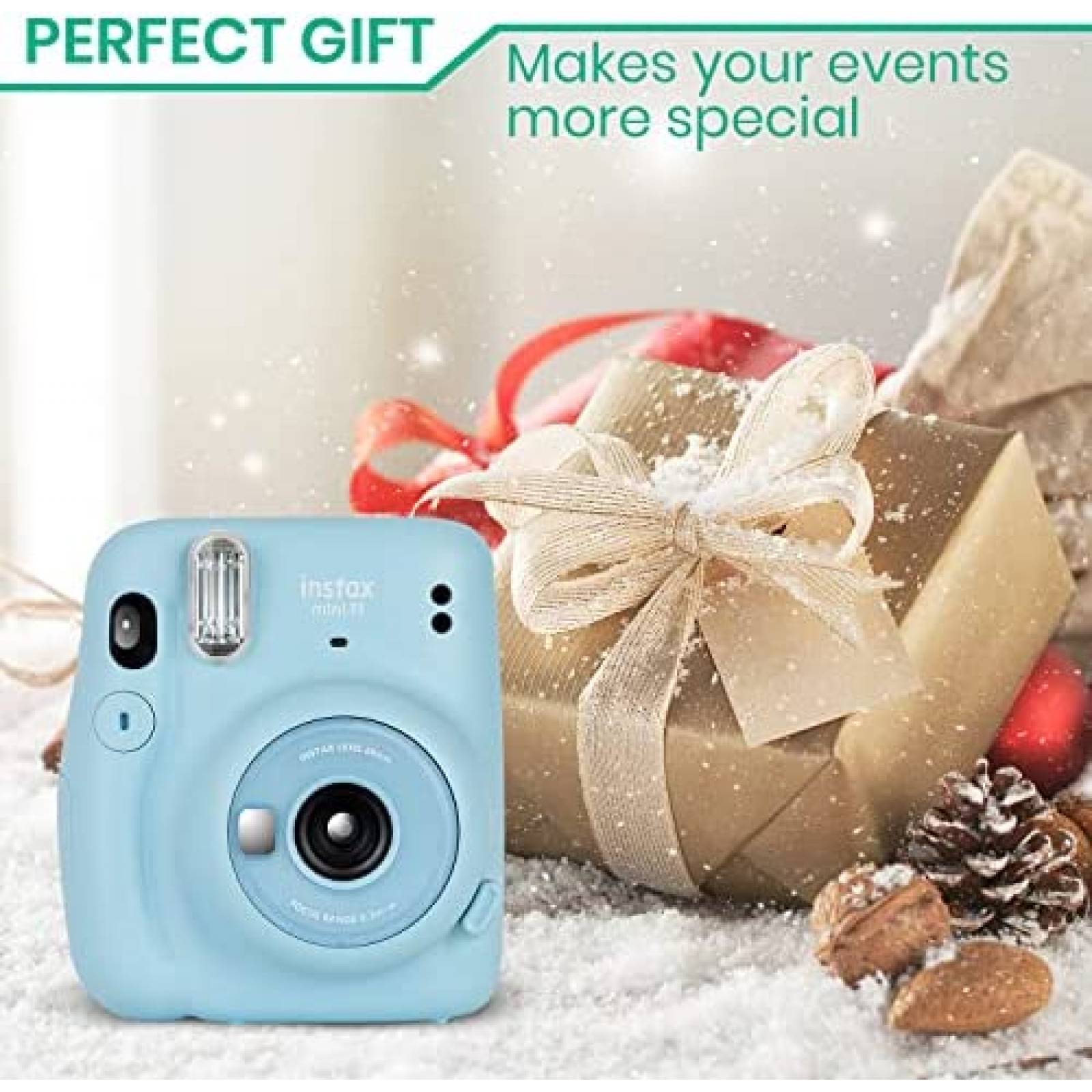 Camara Instantanea Fujifilm Instax Mini 11 60 Hojas -Celeste