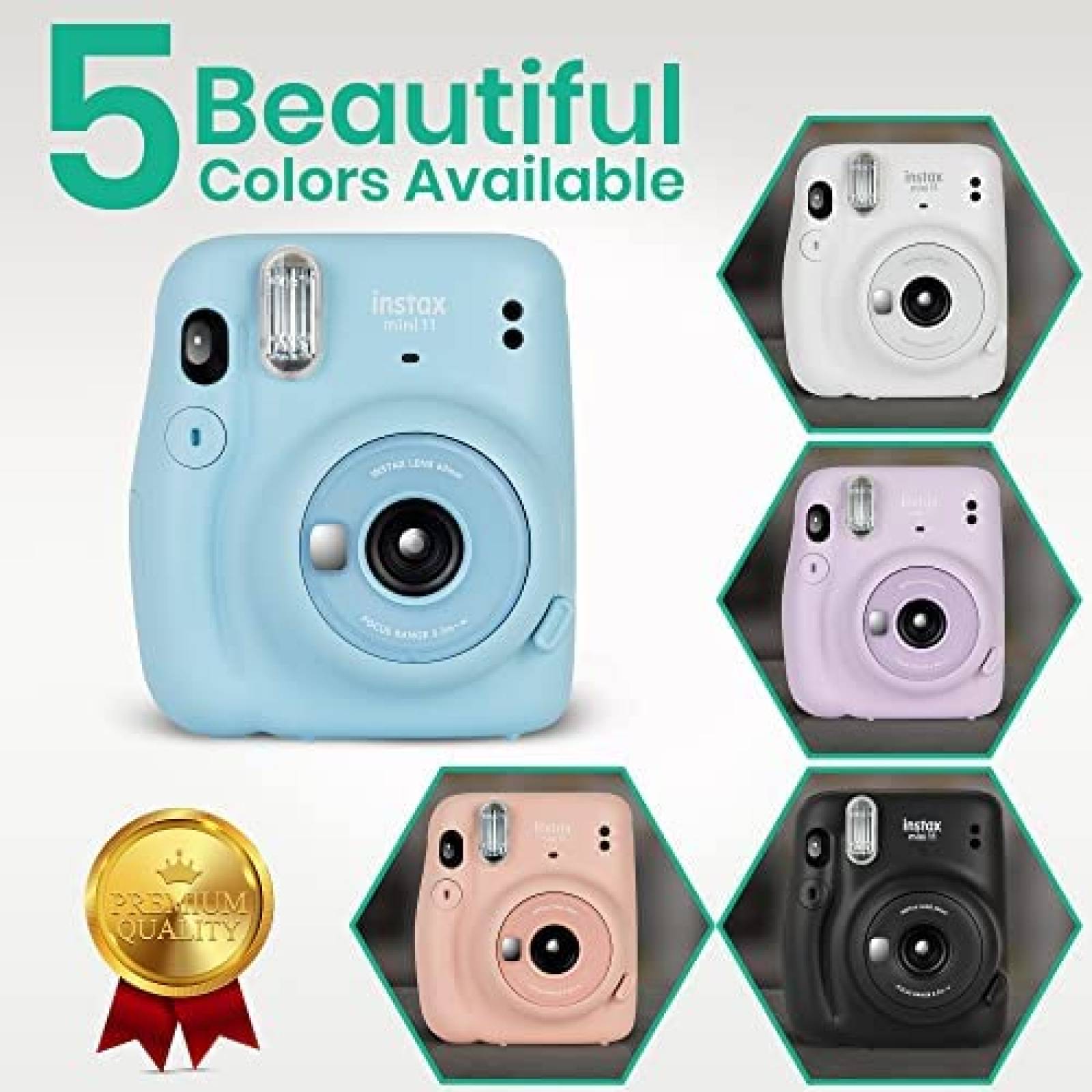 Camara Instantanea Fujifilm Instax Mini 11 60 Hojas -Celeste