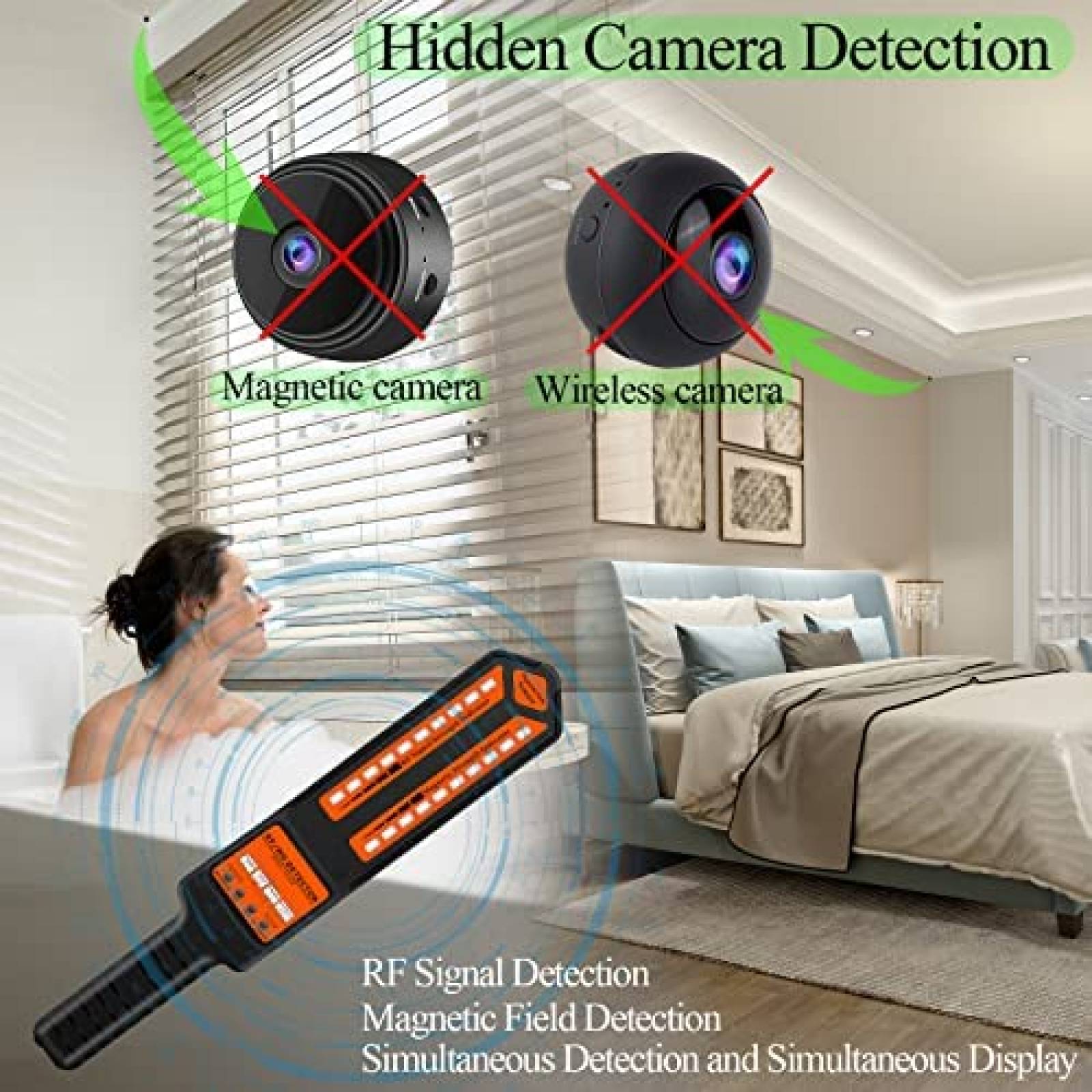 Detector Anti Espia KEULGOUL Camara Oculta Rastreador GPS