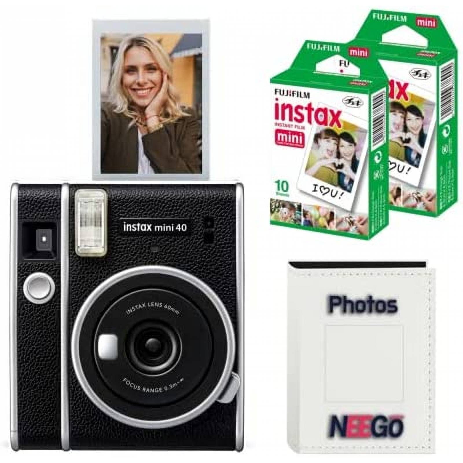 Camara Instantanea Fujifilm Instax Mini 40 c/Cartucho -Negro