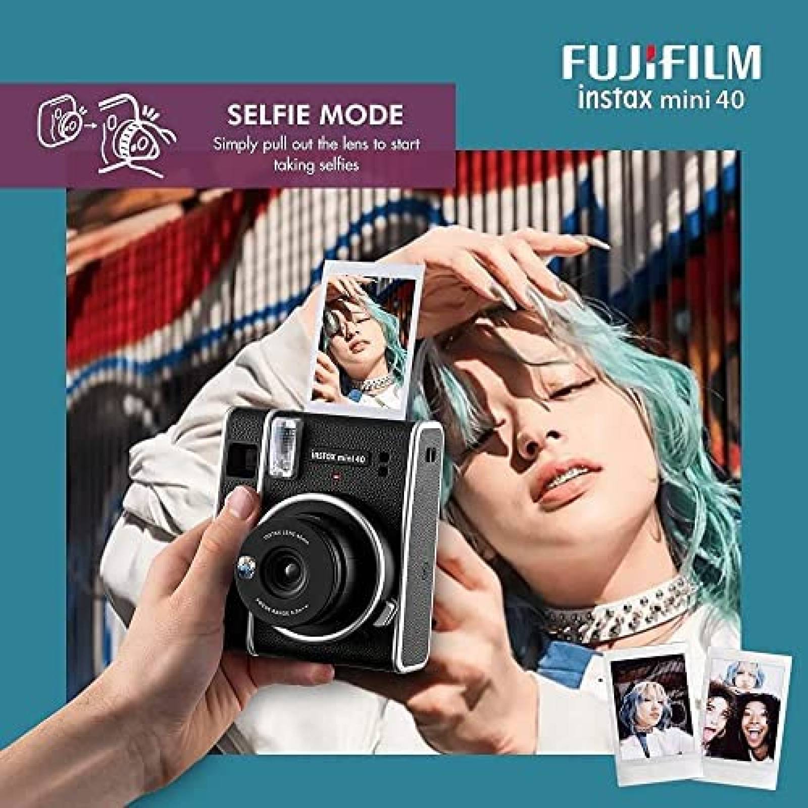 Camara Instantanea Fujifilm Instax Mini 40 c/Cartucho -Negro