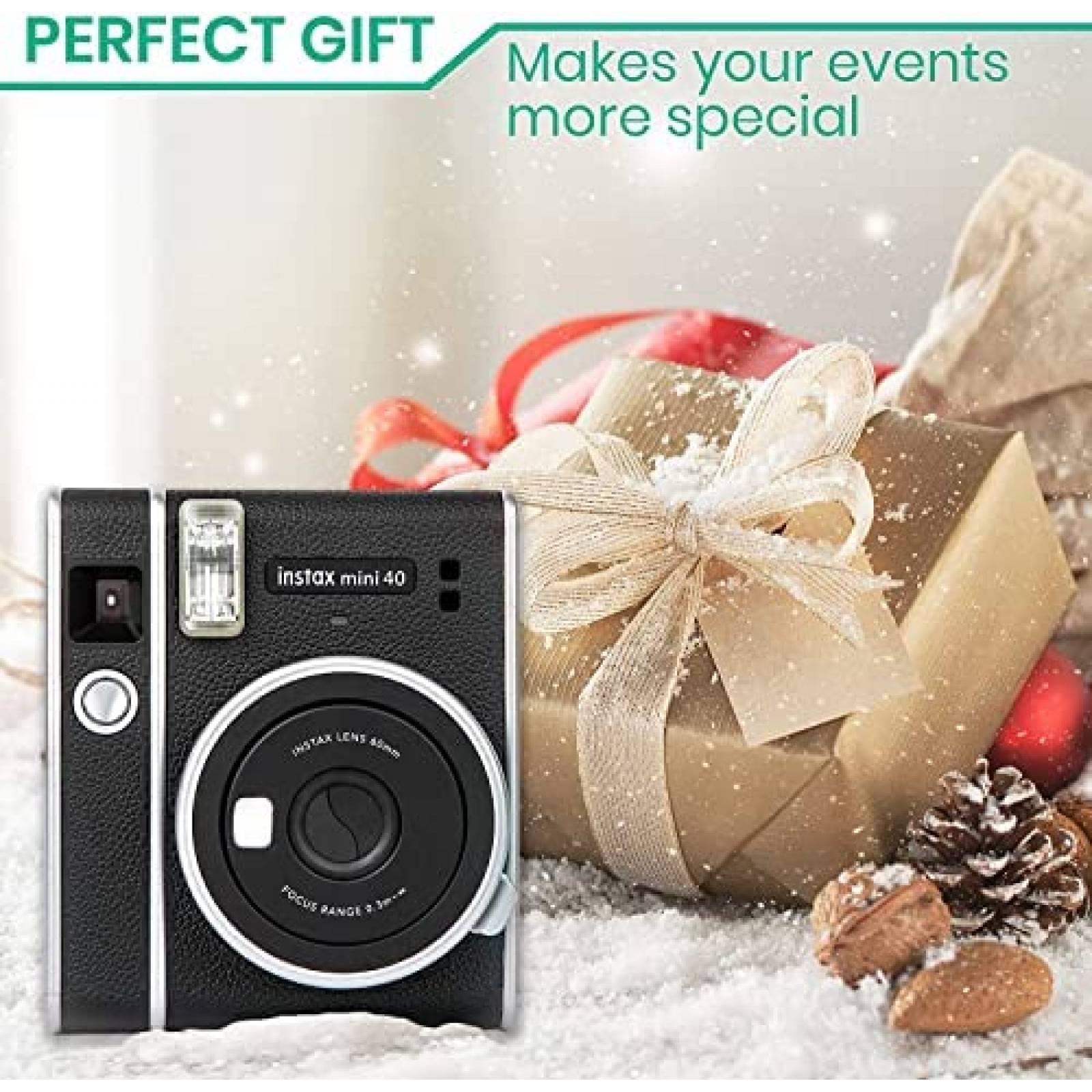 Camara Instantanea Fujifilm Instax Mini 40 c/Cartucho -Negro