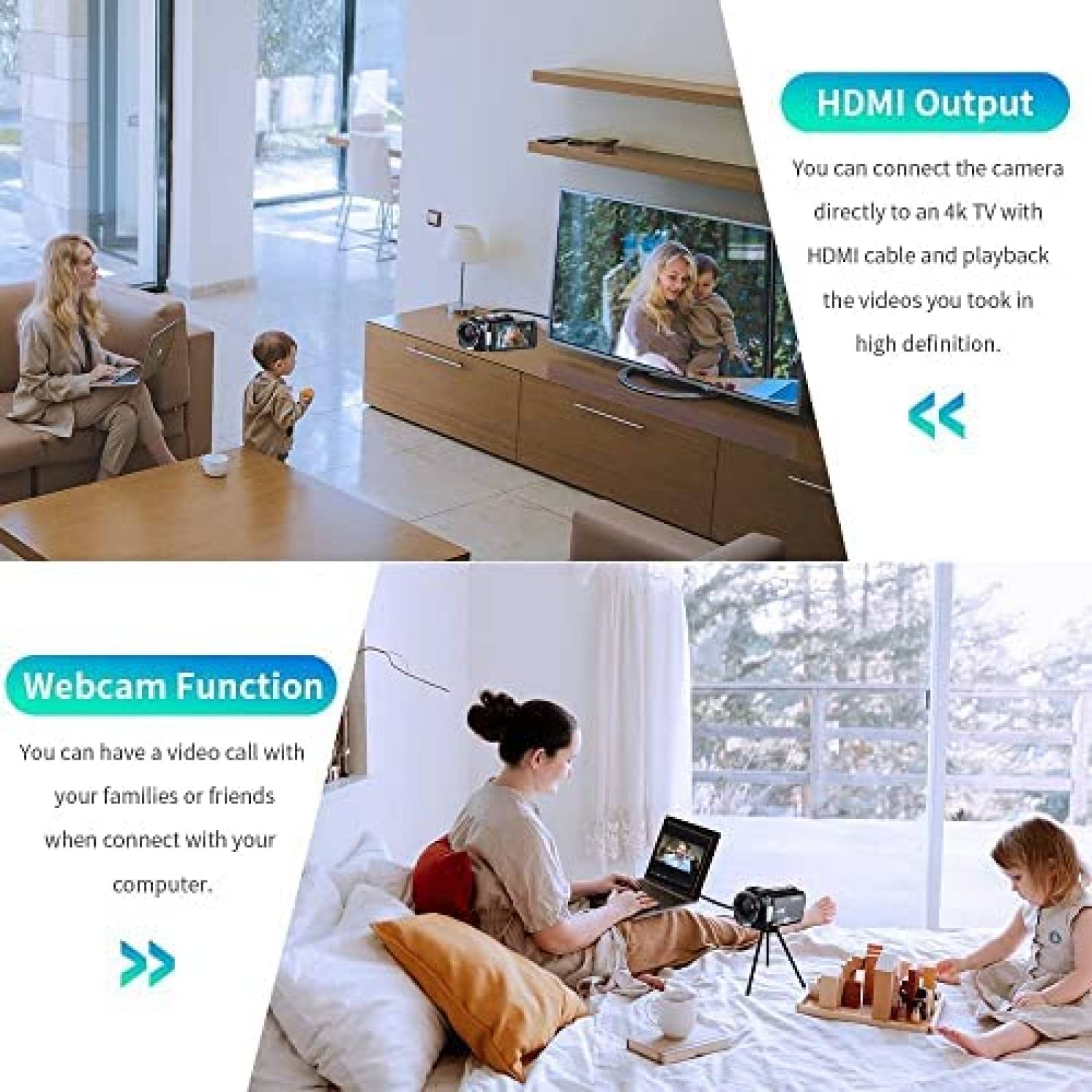 VideoCamara Ordro 4K 1080 60fps 48MP 16x Zoom -Negro