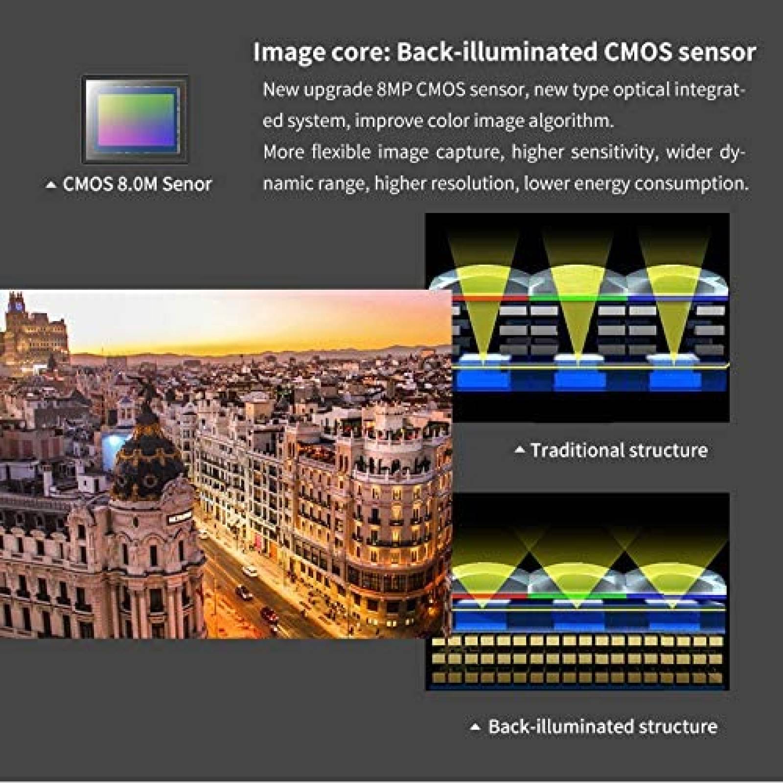 VideoCamara Ordro 4K 1080 60fps 48MP 16x Zoom -Negro