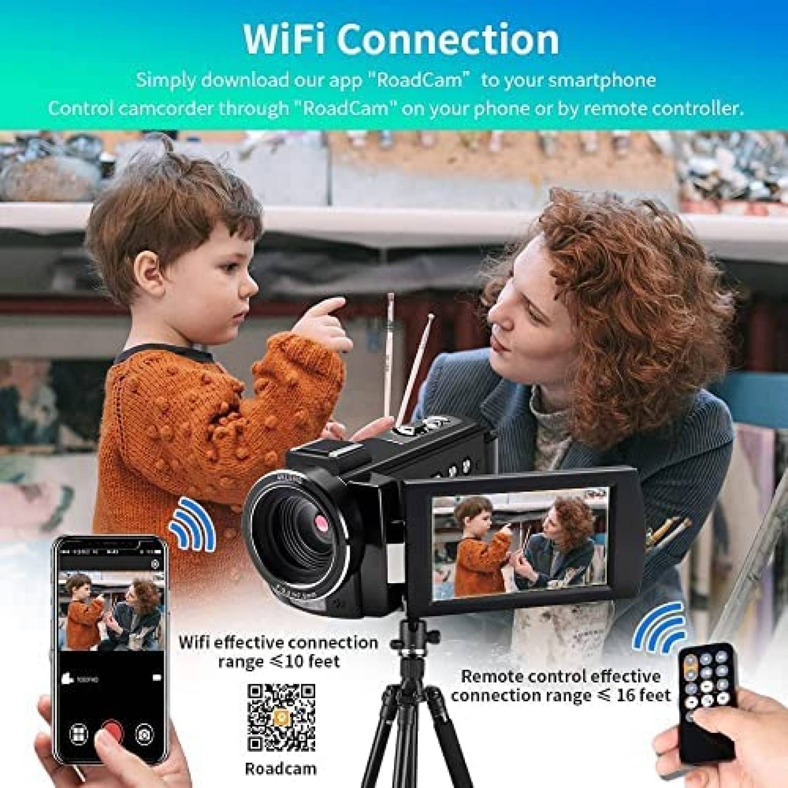 VideoCamara Ordro 4K 1080 60fps 48MP 16x Zoom -Negro