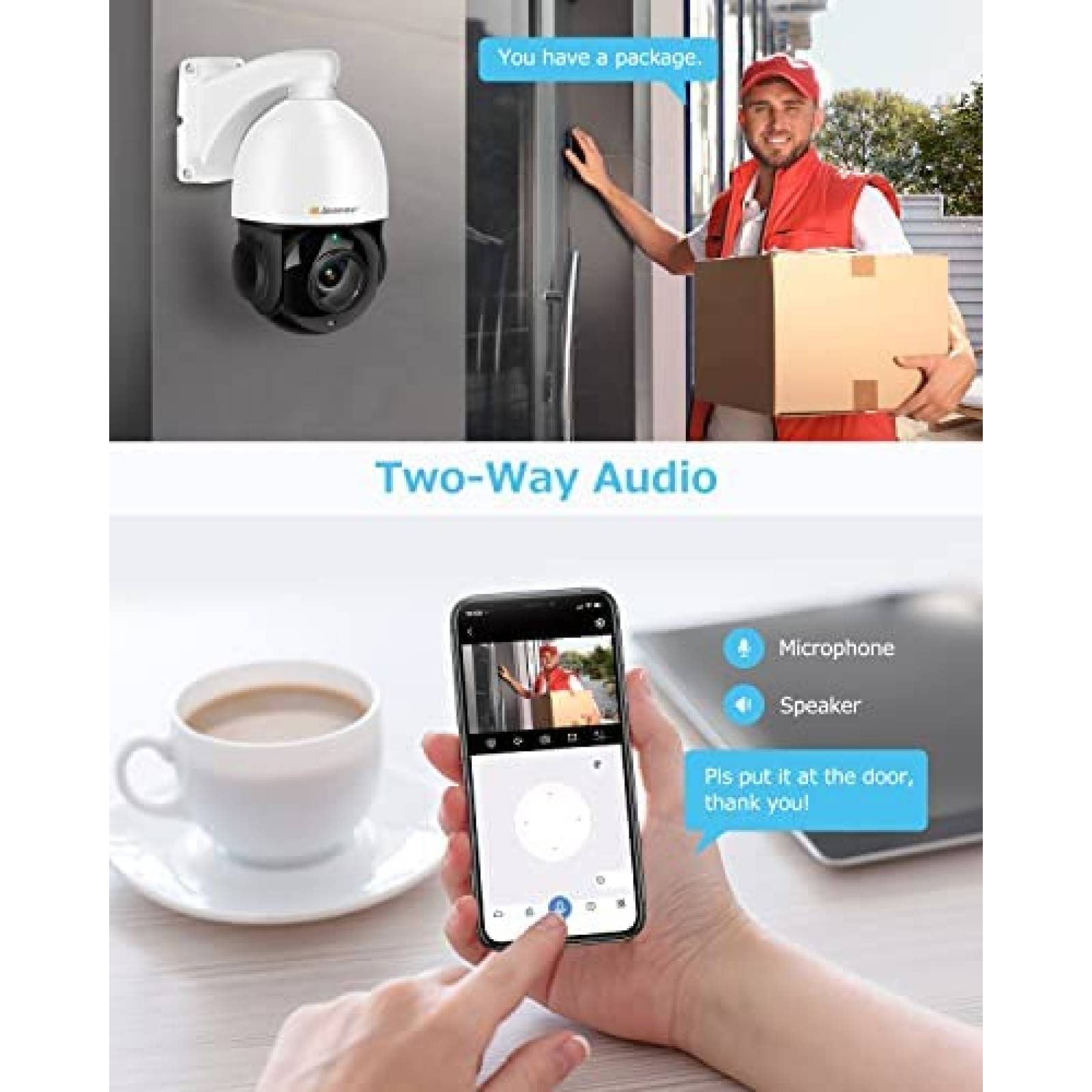 Camara de Seguridad Jennov P87HM85-30X-EAS PTZ HD -Blanco