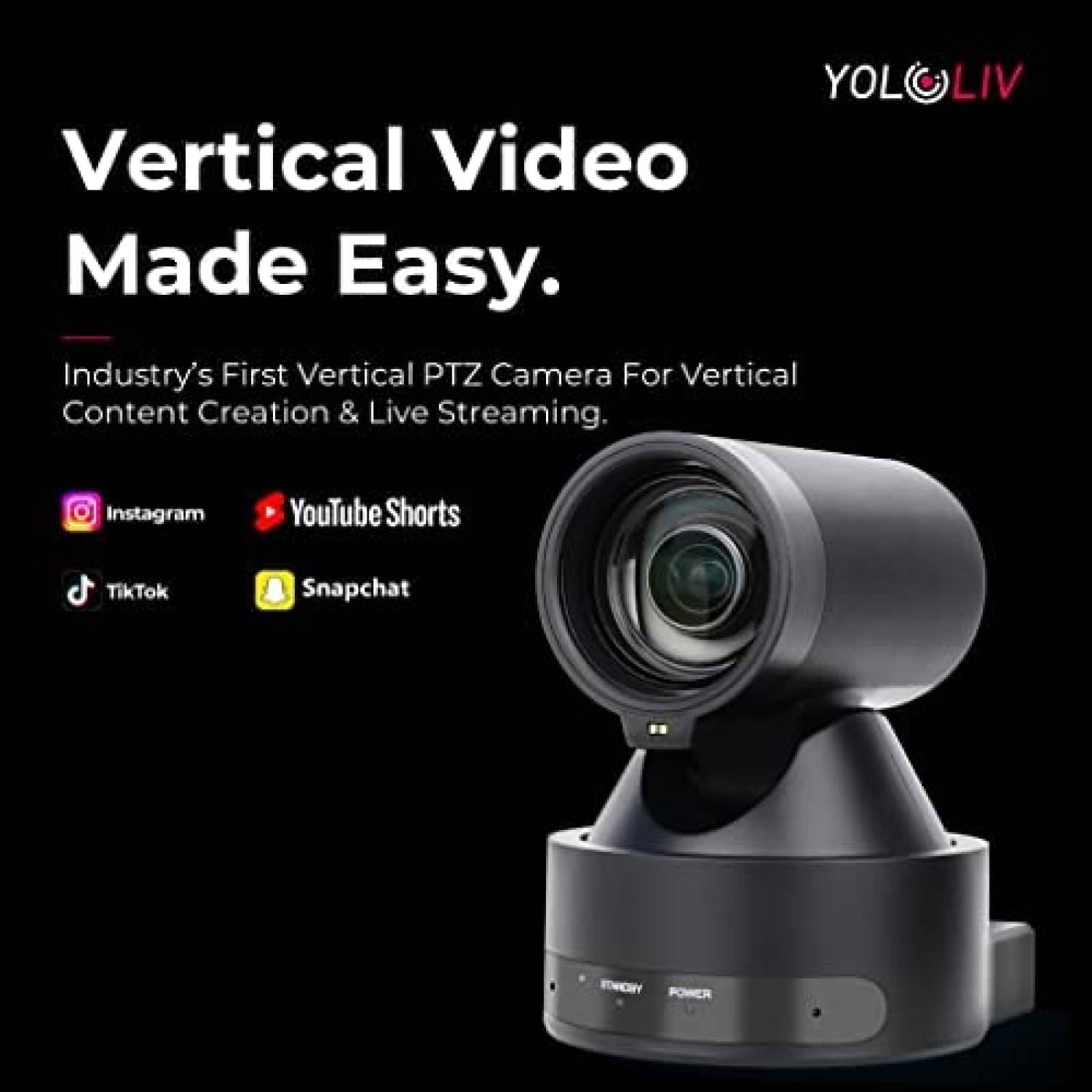 Camara Live Streaming YOLOLIV 1080p Zoom Optico 12x -Negro