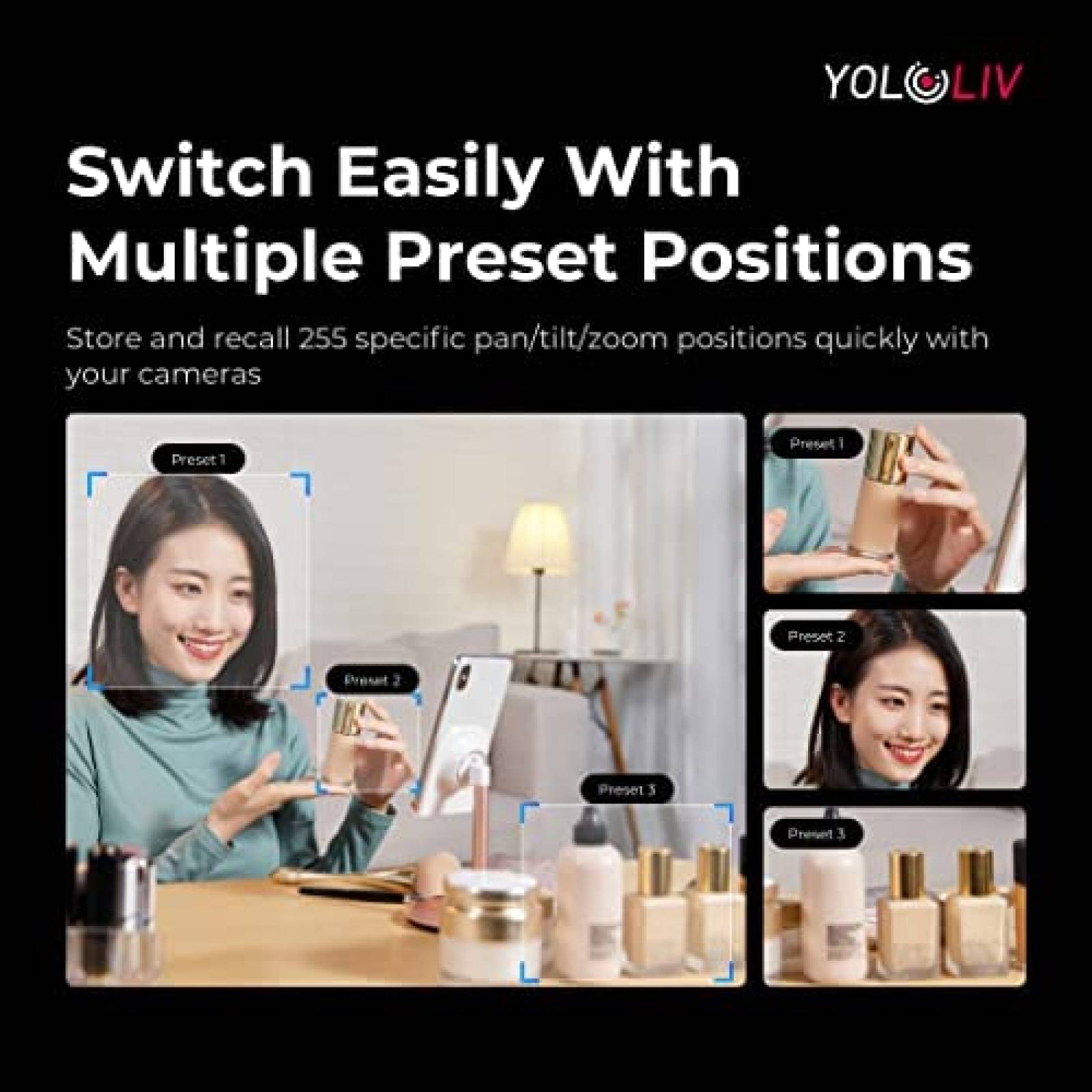 Camara Live Streaming YOLOLIV 1080p Zoom Optico 12x -Negro