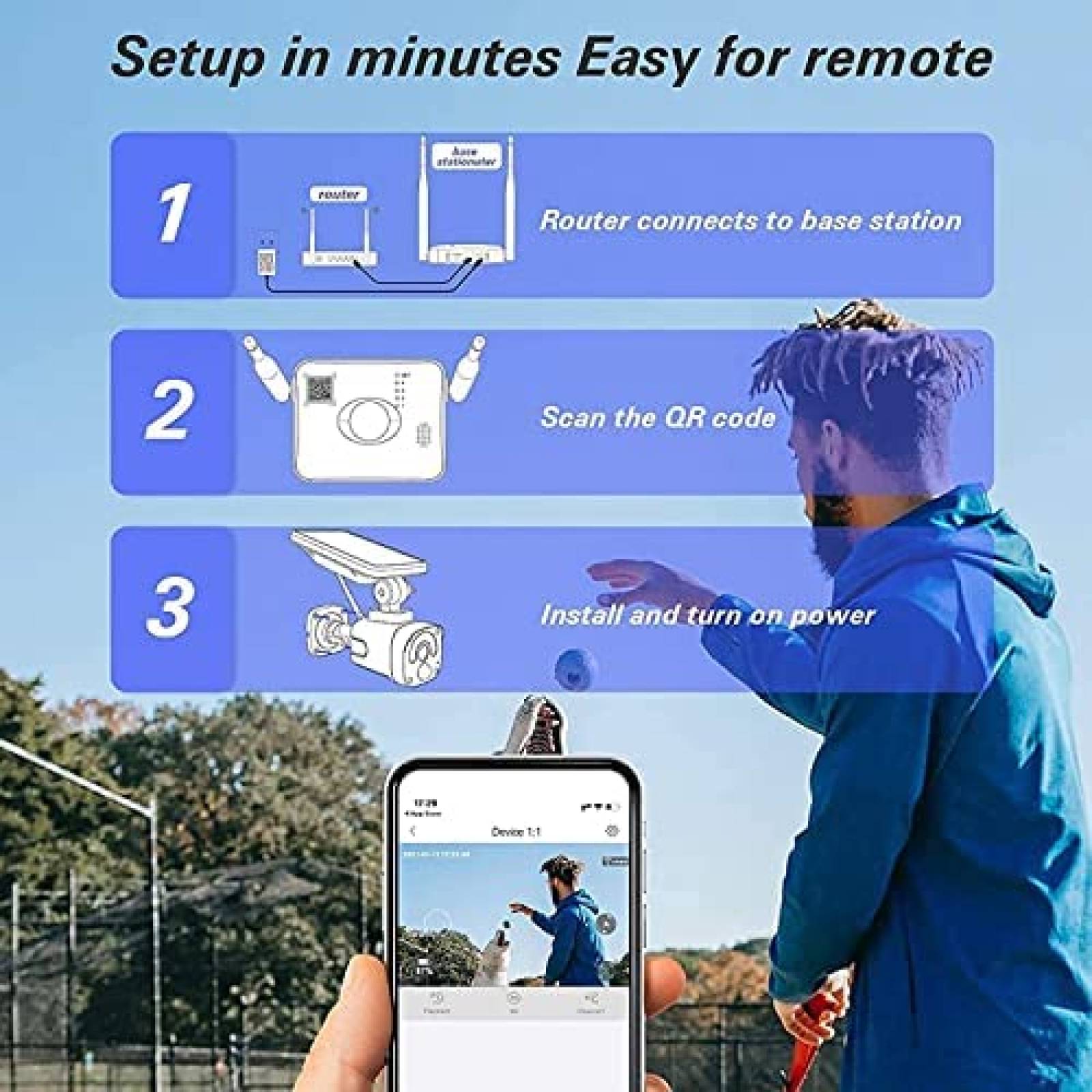 Camaras Seguridad Camcamp Wifi Exterior Panel Solar 4 Pzs