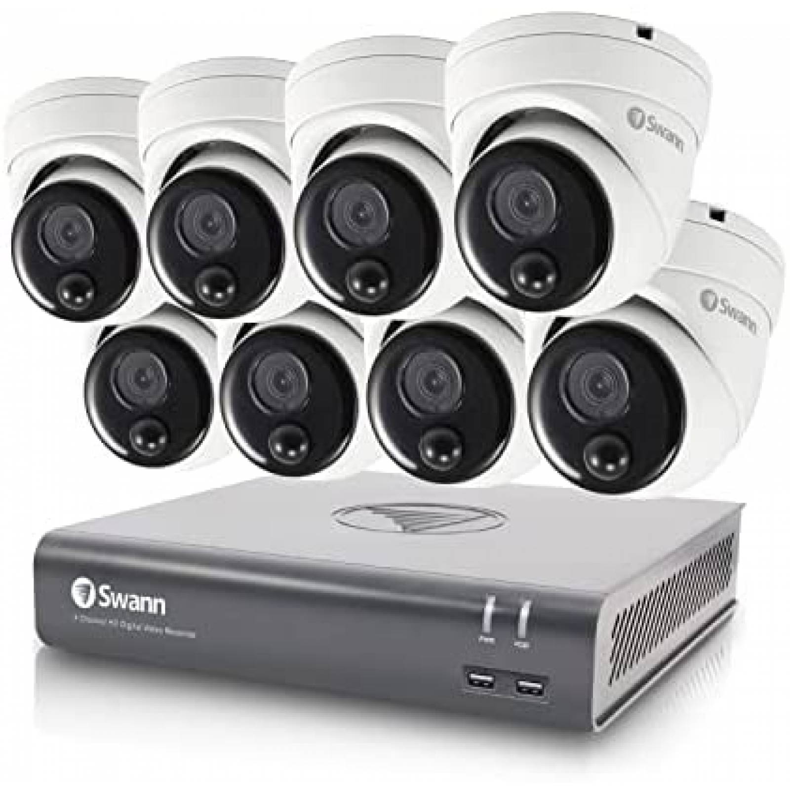 Camara de Seguridad Swann 845808 8 Pzs 1TB HDD FHD 1080P