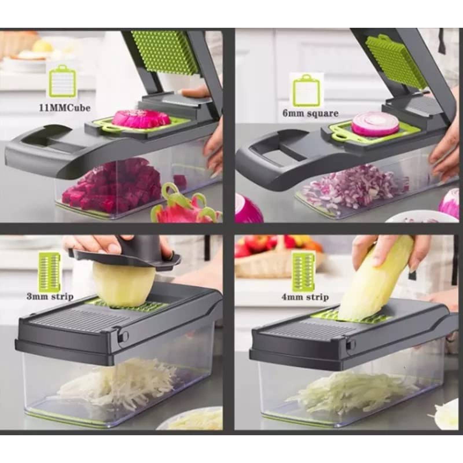 Picador de Frutas y Verduras Generico 15 en 1 -Gris