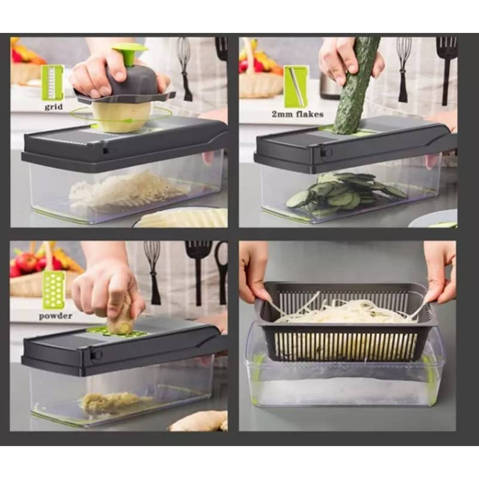 Picador de Frutas y Verduras Generico 15 en 1 -Gris