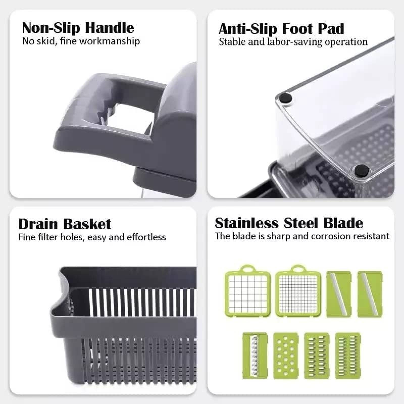 Picador de Frutas y Verduras Generico 15 en 1 -Gris