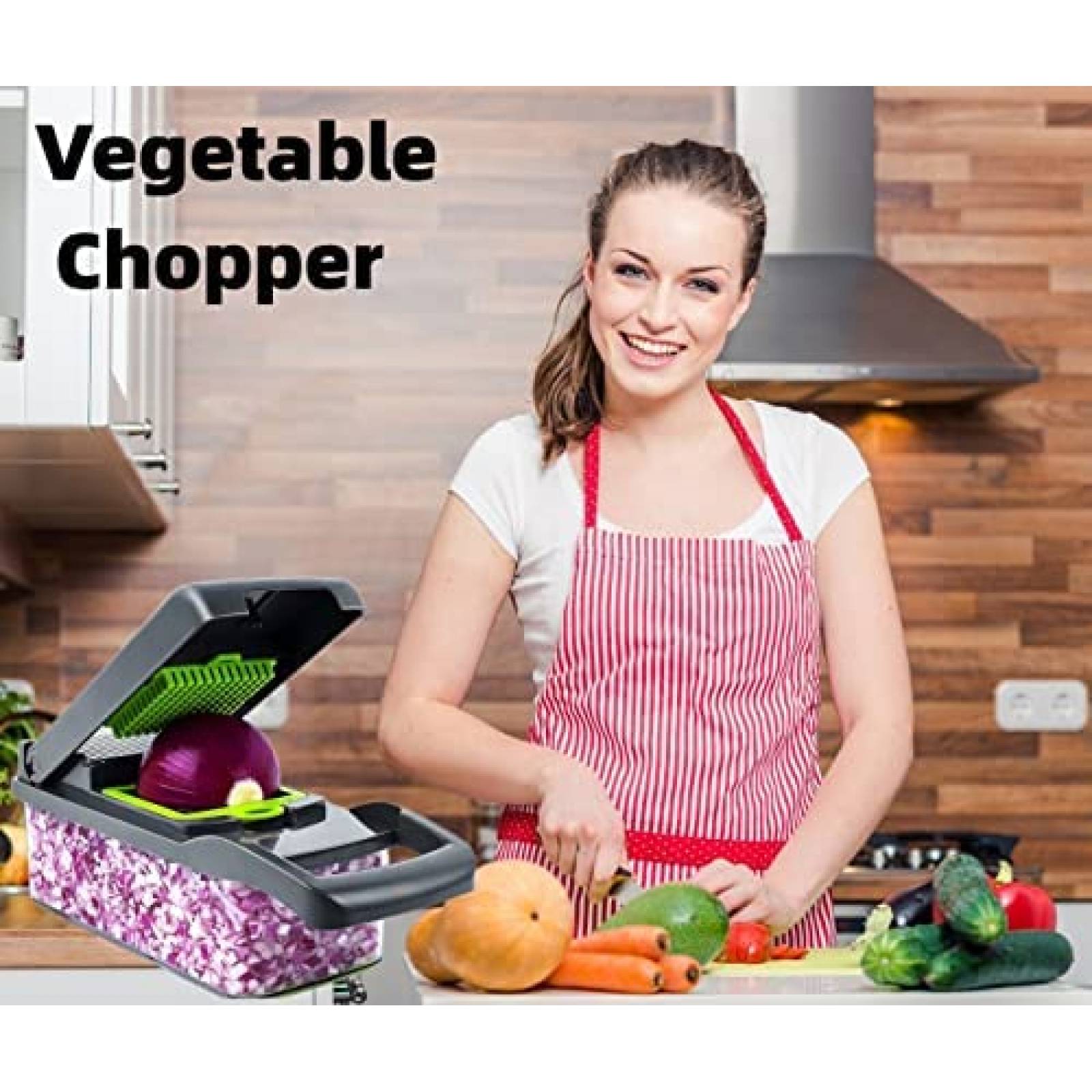 Picador de Frutas y Verduras Plutuus 12 en 1 -Gris