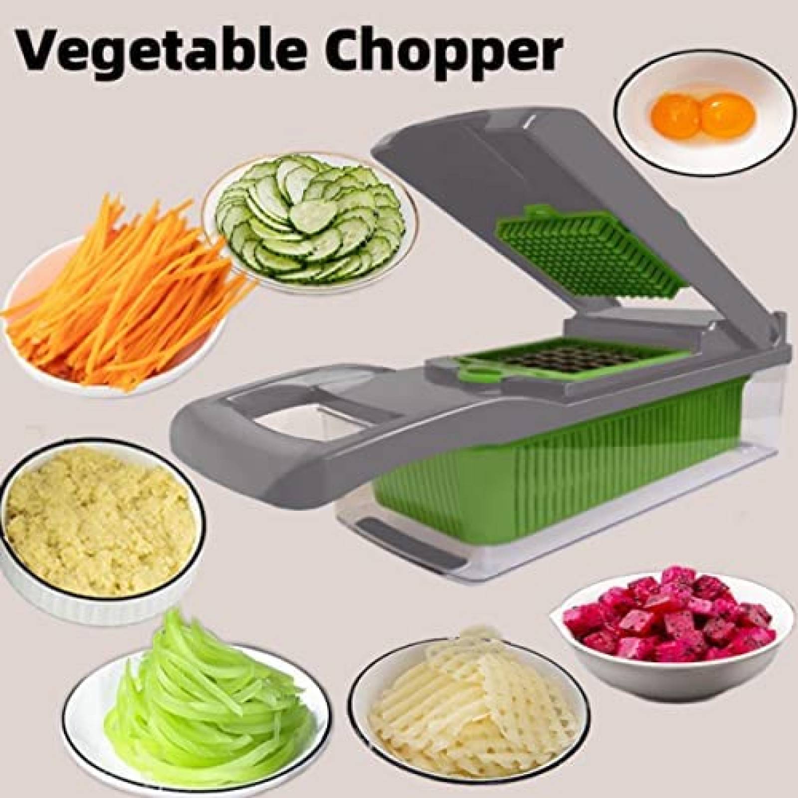 Picador de Frutas y Verduras Plutuus 12 en 1 -Gris