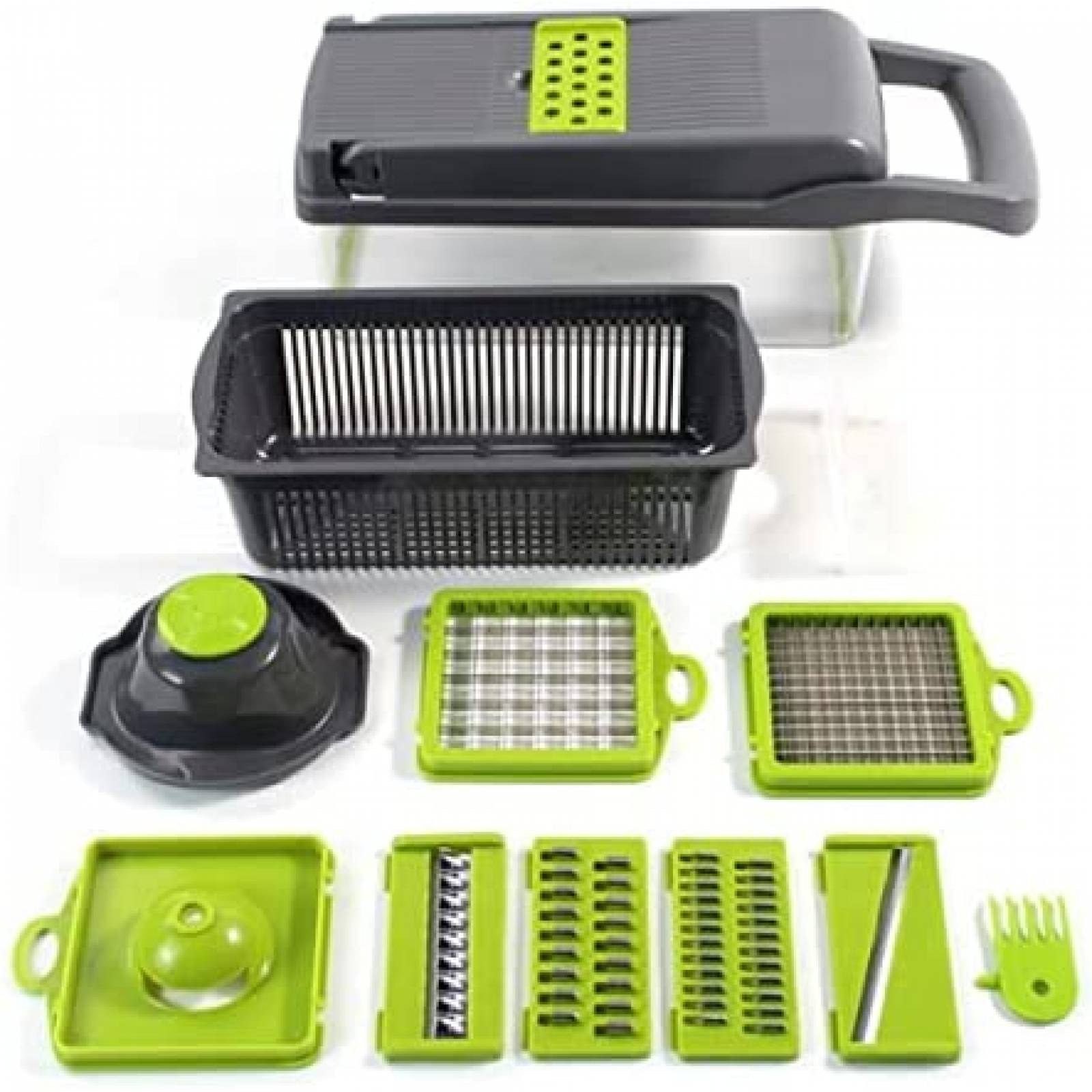 Picador de Frutas y Verduras Plutuus 12 en 1 -Gris