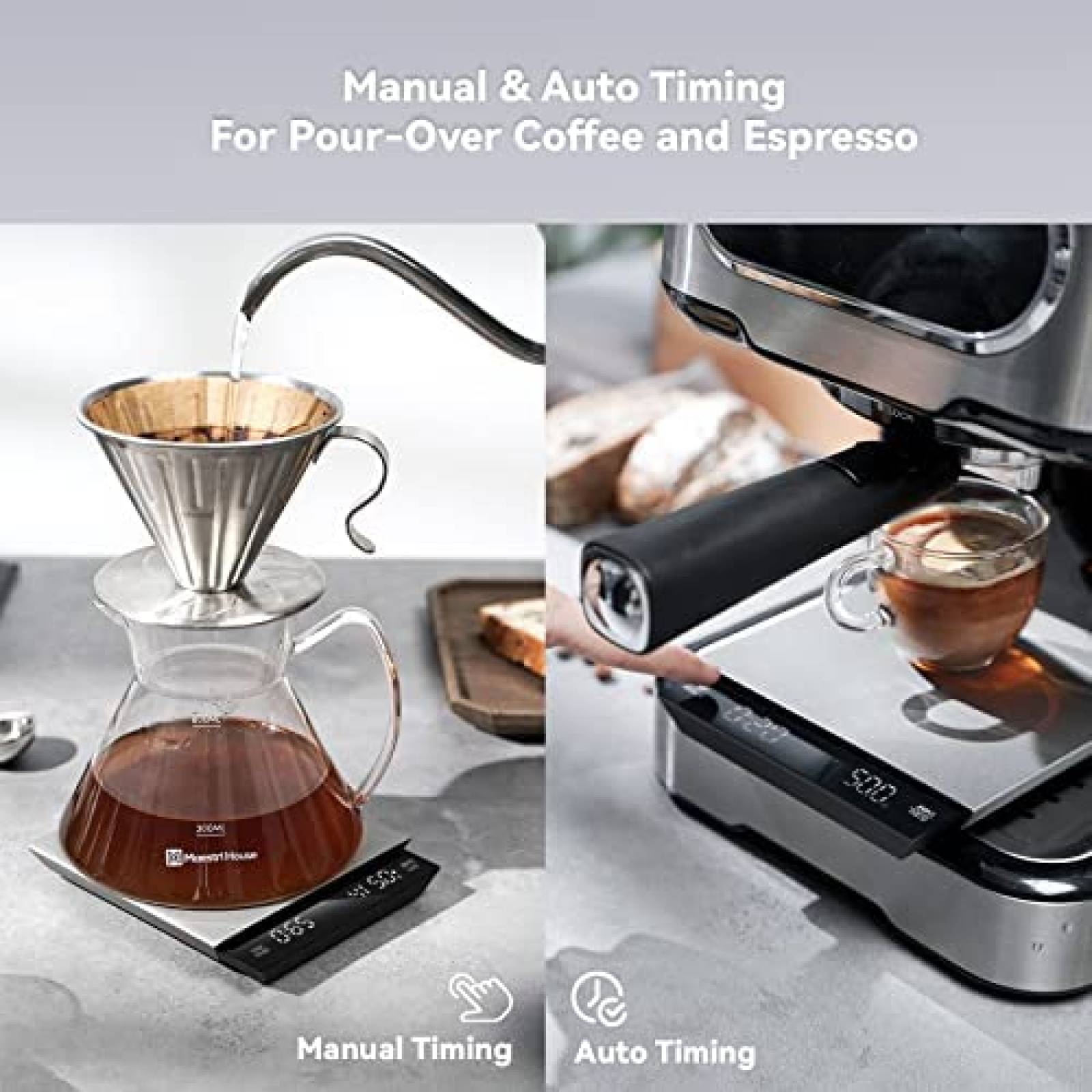 Bascula Digital Maestri House para Cafe/Espresso 0.1g -Gris