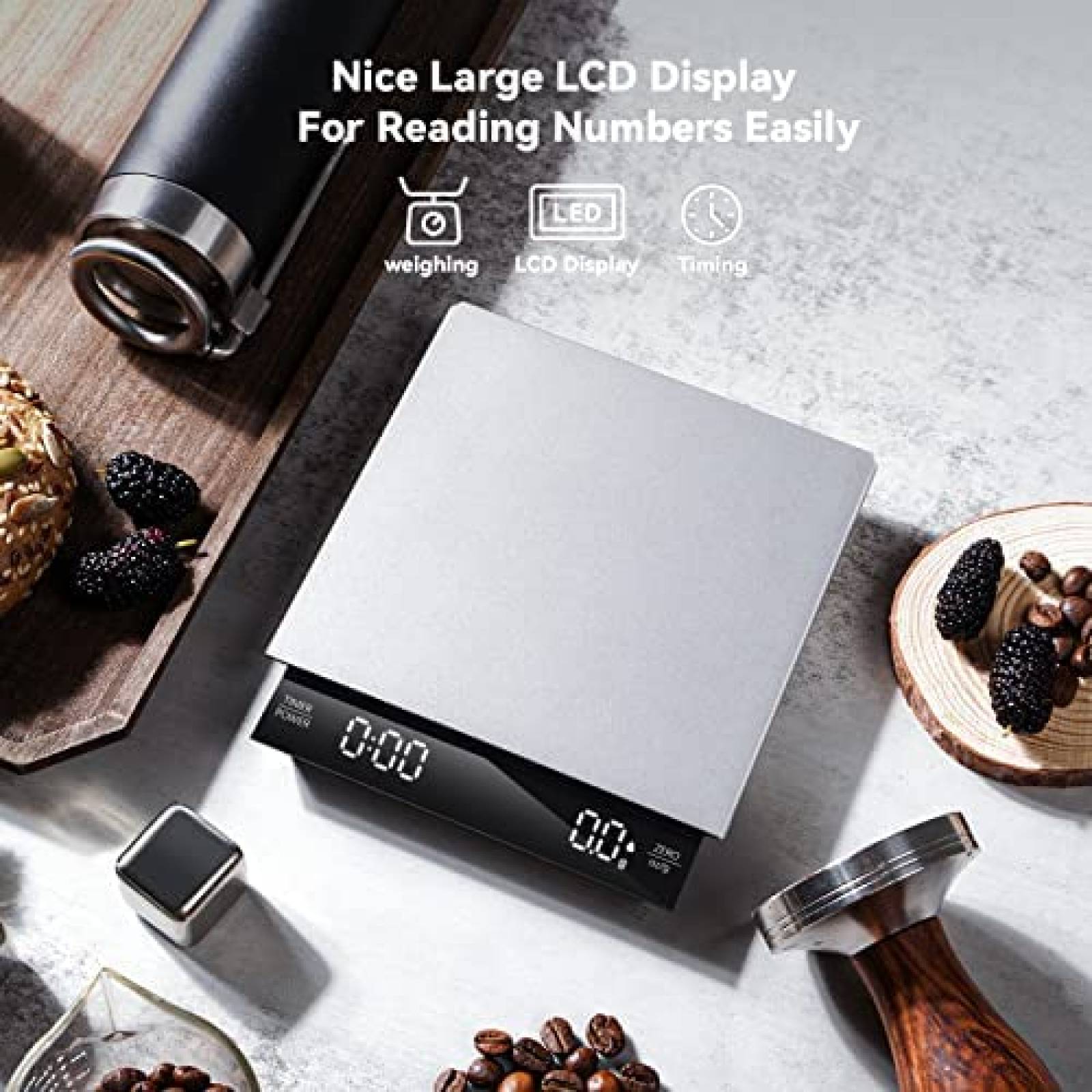 Bascula Digital Maestri House para Cafe/Espresso 0.1g -Gris