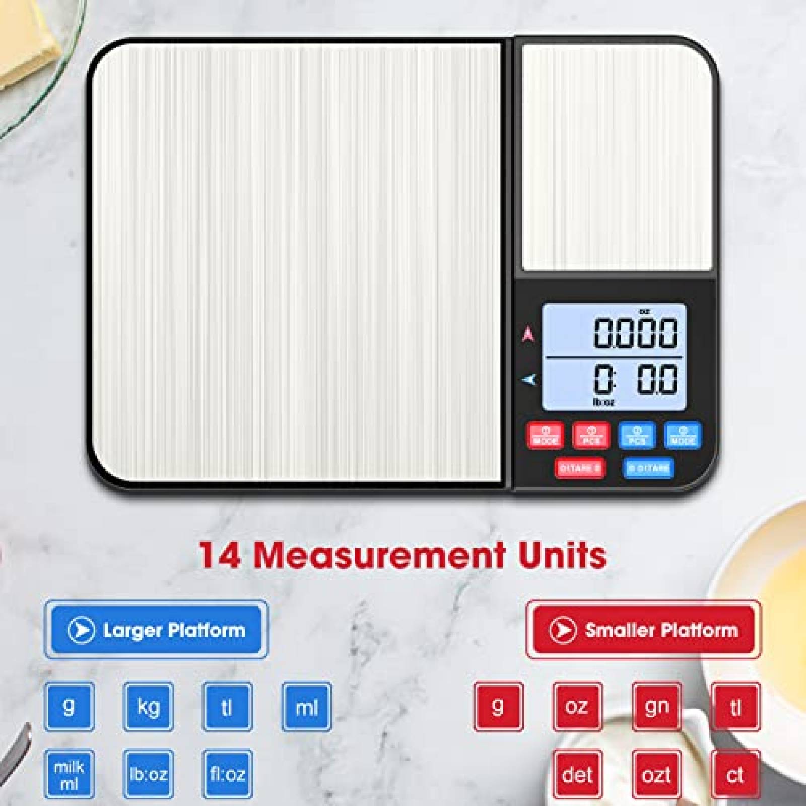Bascula Digital Mik-Nana de Plataforma Dual -Negro
