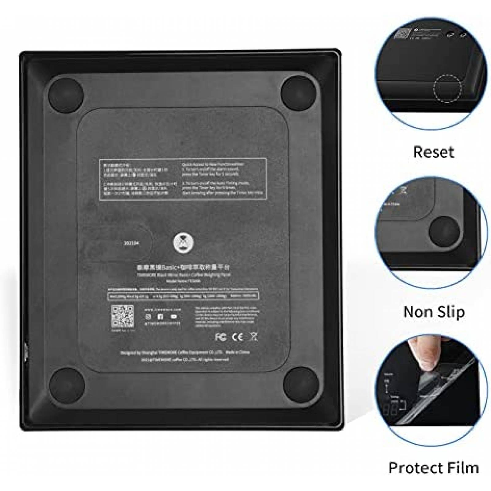 Bascula Digital Timemore para Cafe Capacidad 2000 g -Negro