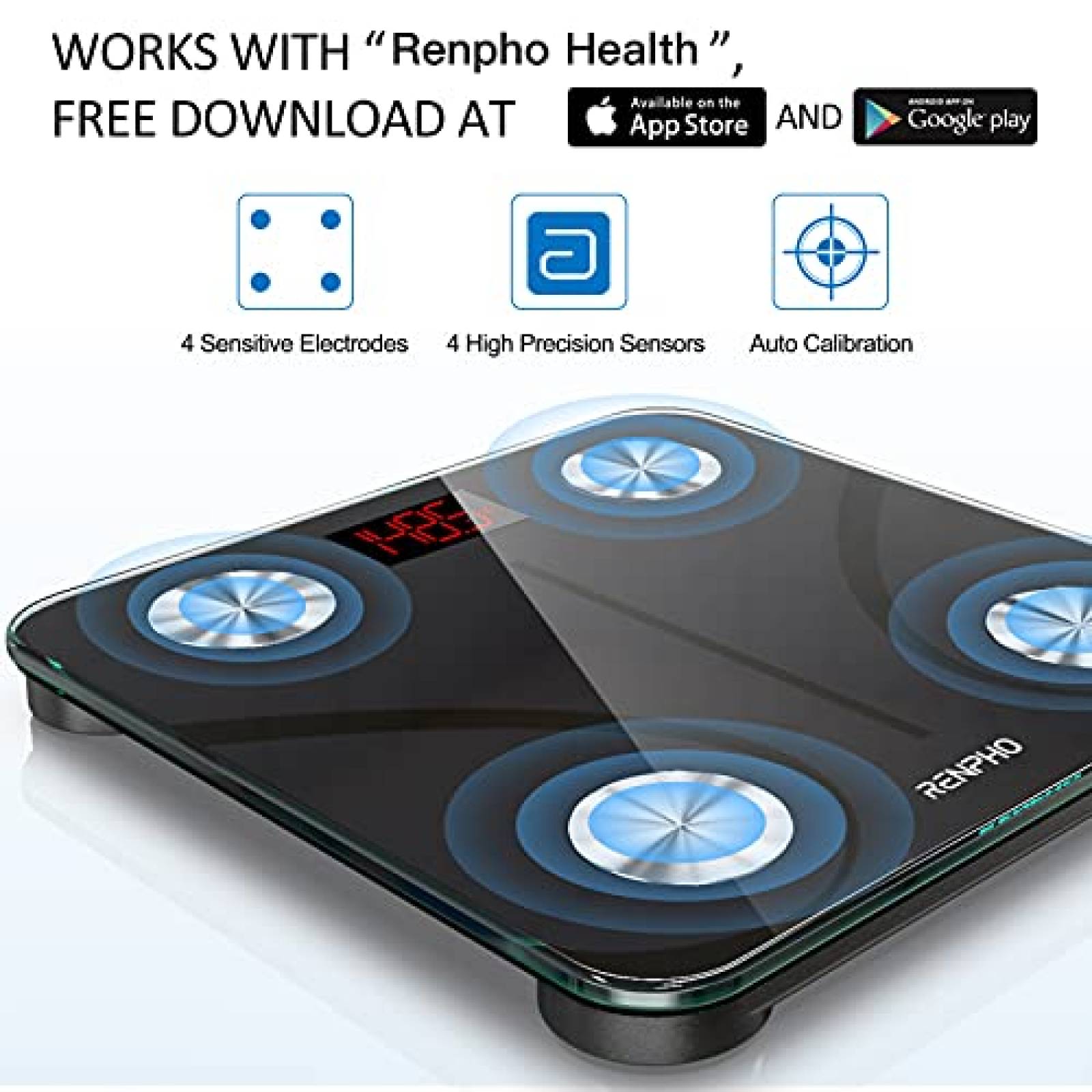 Bascula Renpho Bluetooth con Control por App -Negro