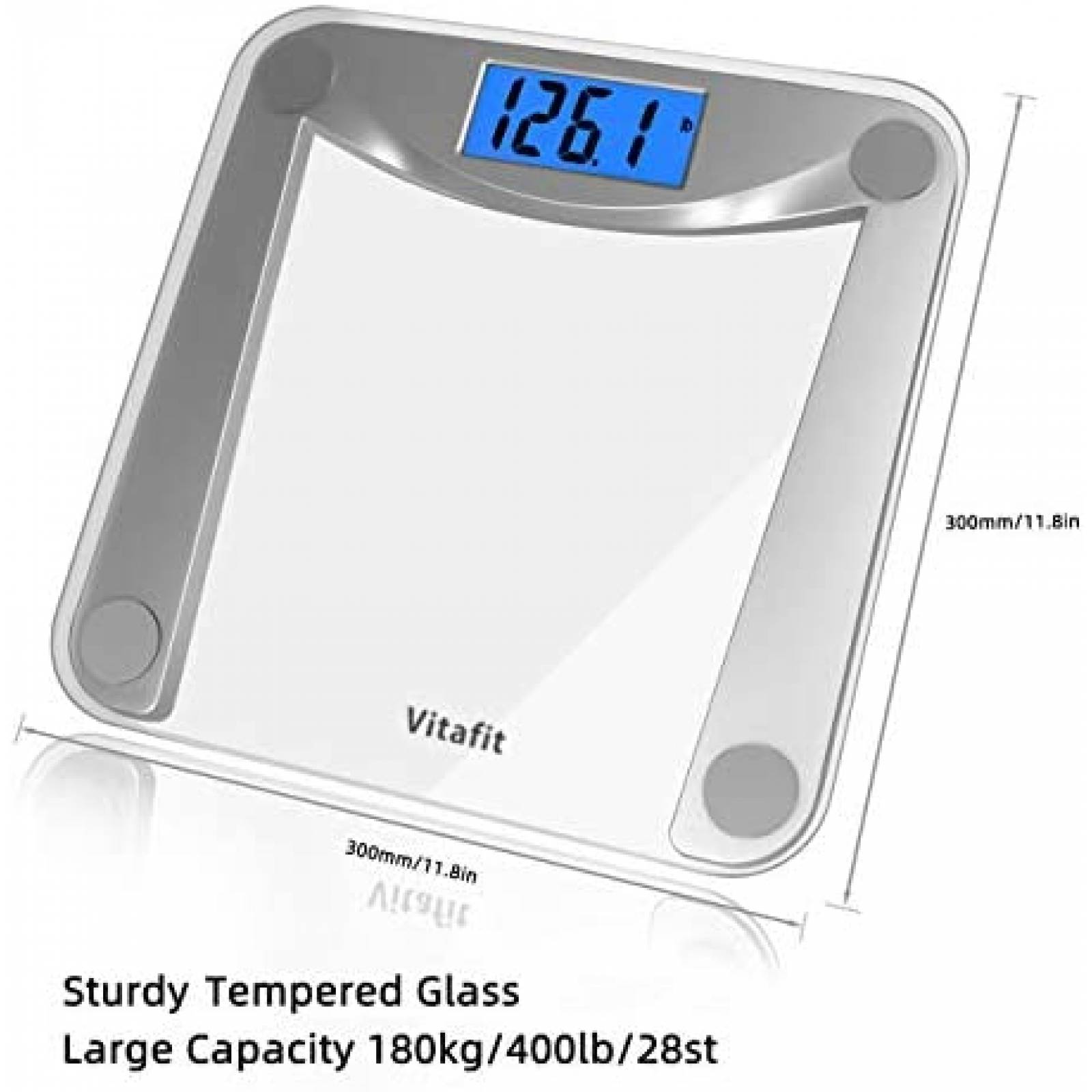 Bascula Digital de Vidrio Vitafit LCD + Bascula de Bolsillo