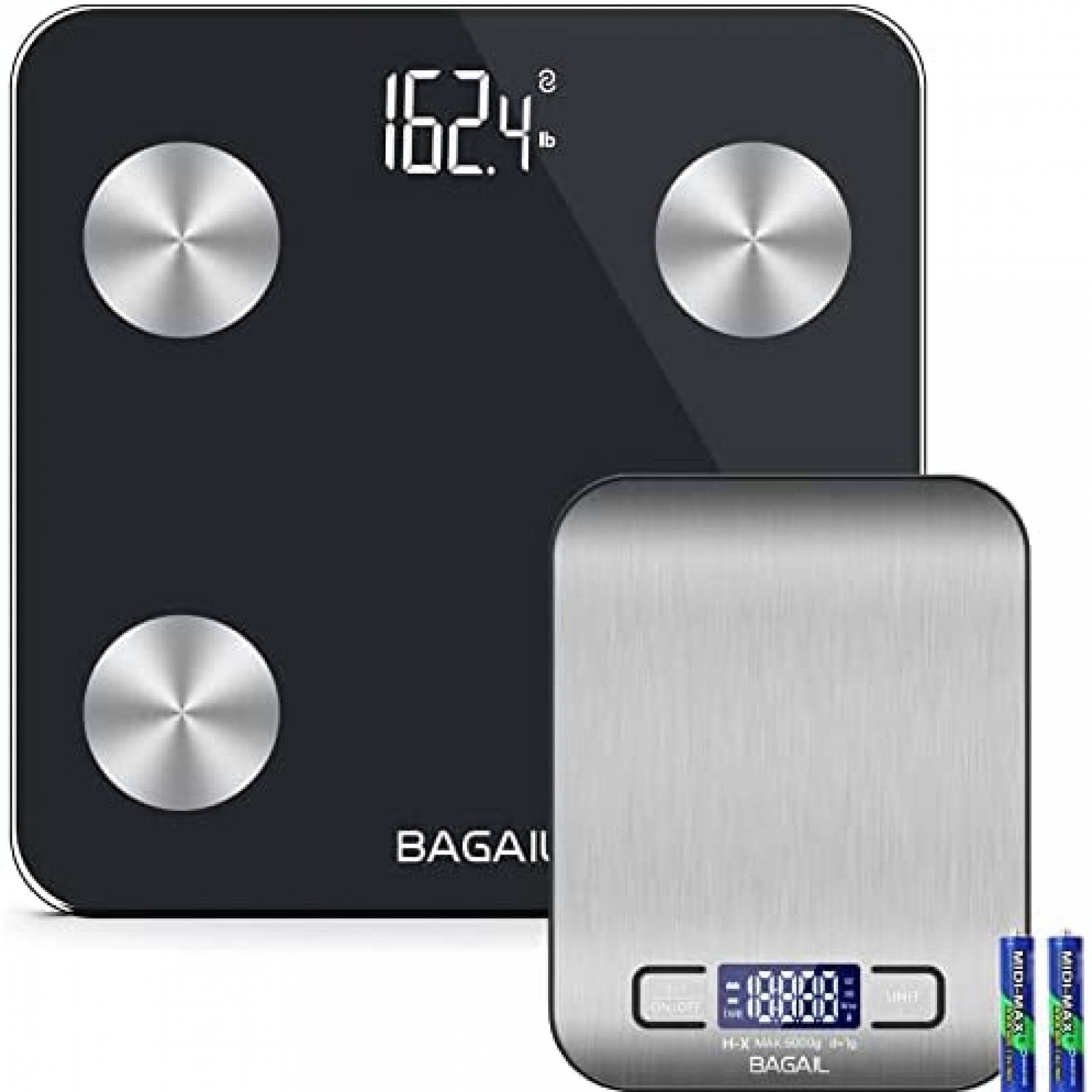 Bascula Digital Bagail para BMI Cap. Max. 180Kg -Negro