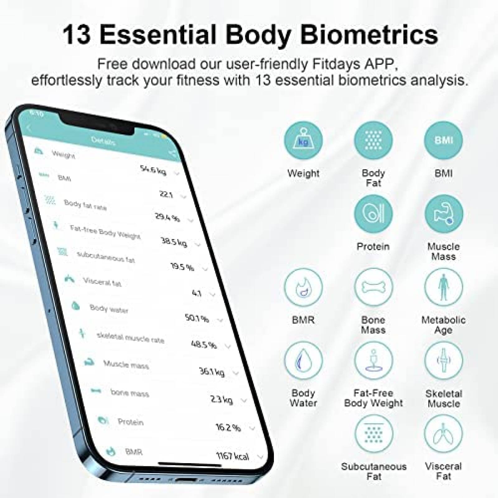 Bascula Digital Bagail para BMI Cap. Max. 180Kg -Negro