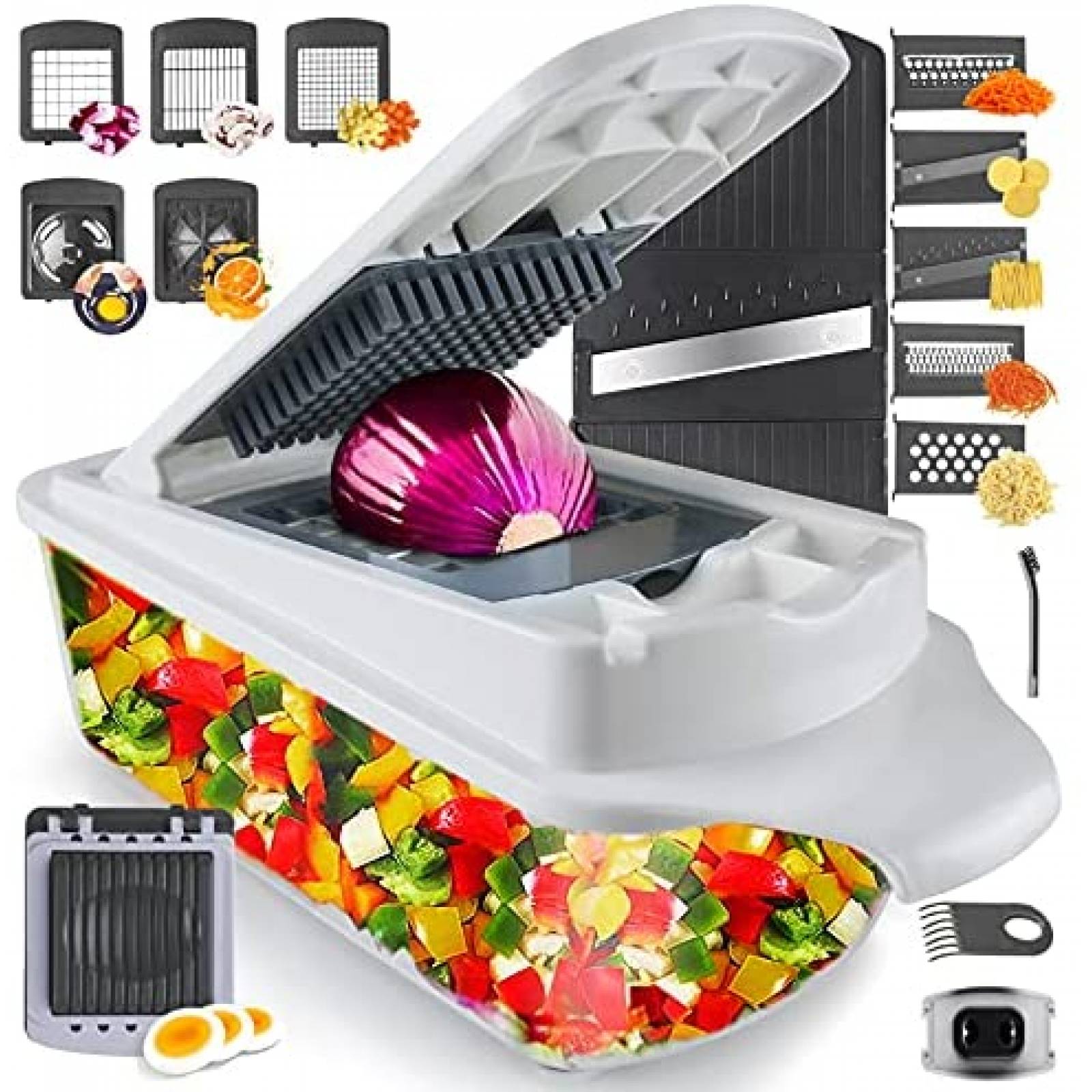 Cortador de Verduras RK 22 en 1 11 Cuchillas con Contenedor