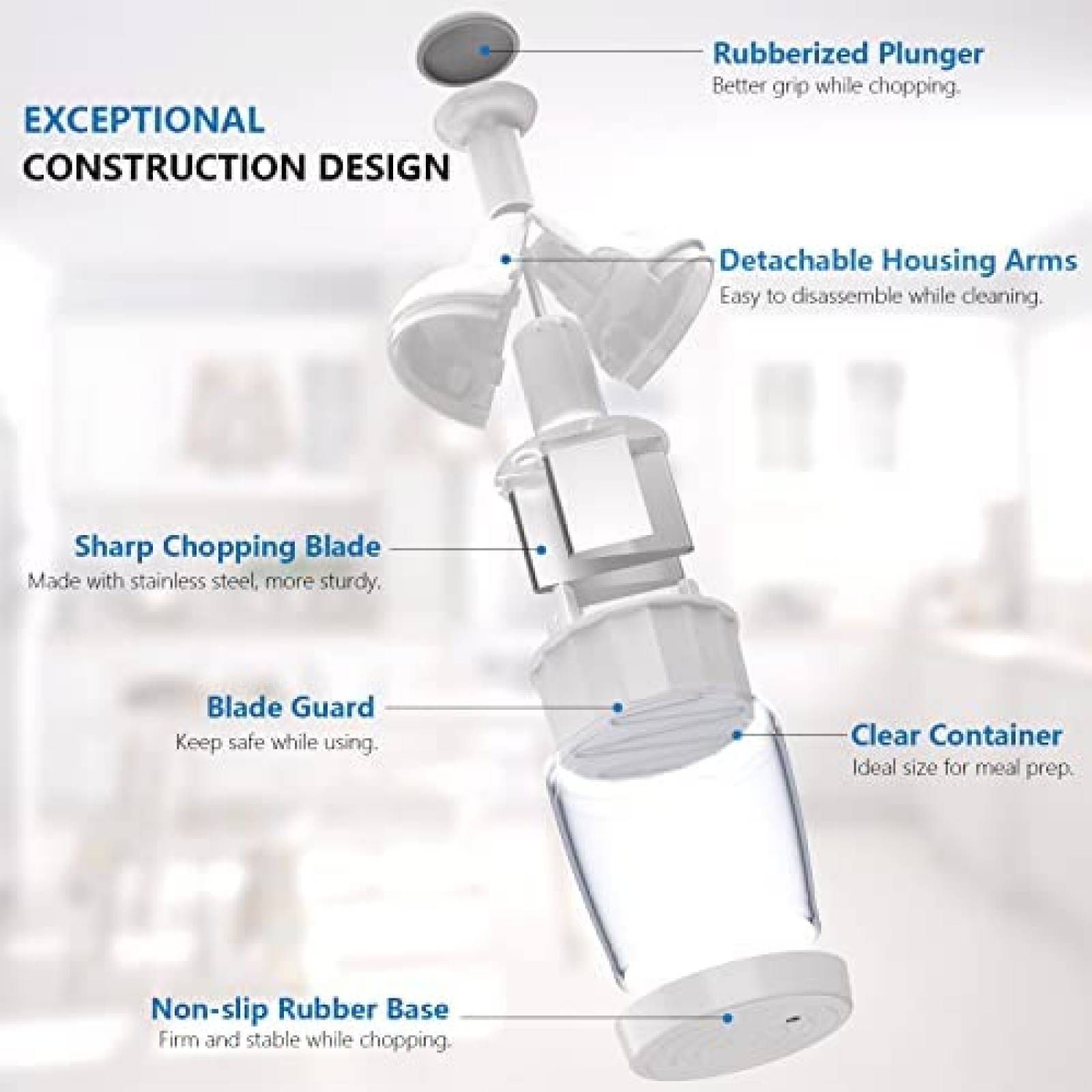 Cortador de Alimentos Kewery Compacto Acero Inoxidable