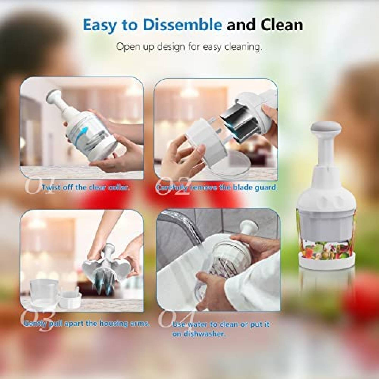 Cortador de Alimentos Kewery Compacto Acero Inoxidable