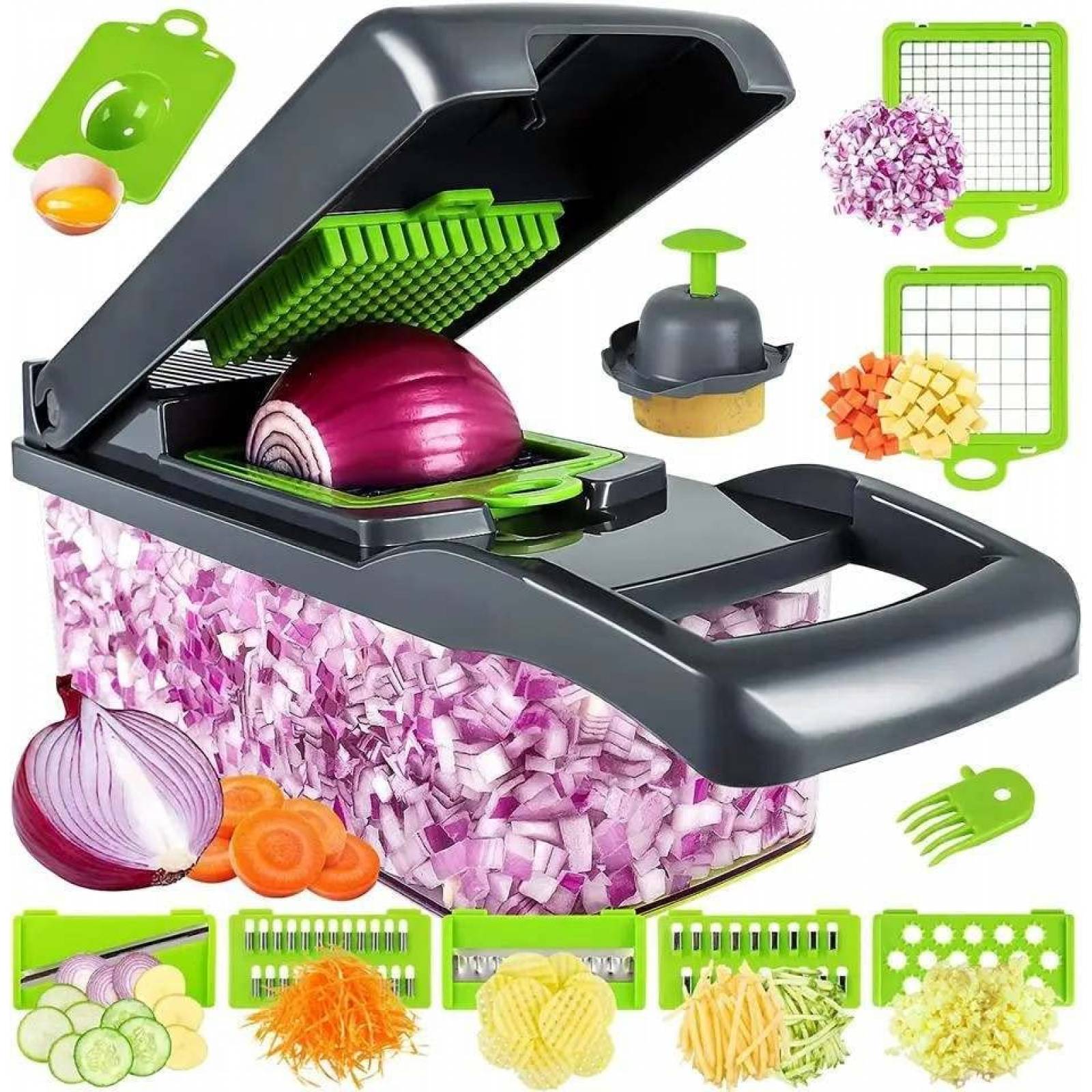 Cortador de Verduras EmGi 15 en 1 8 Cuchillas Multifuncional