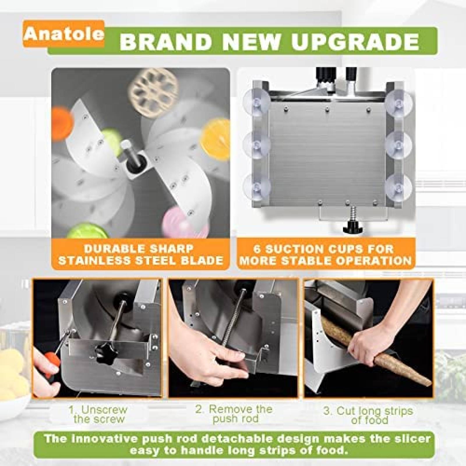 Rebanadora Manual de Frutas y Verduras Anatole Inoxidable