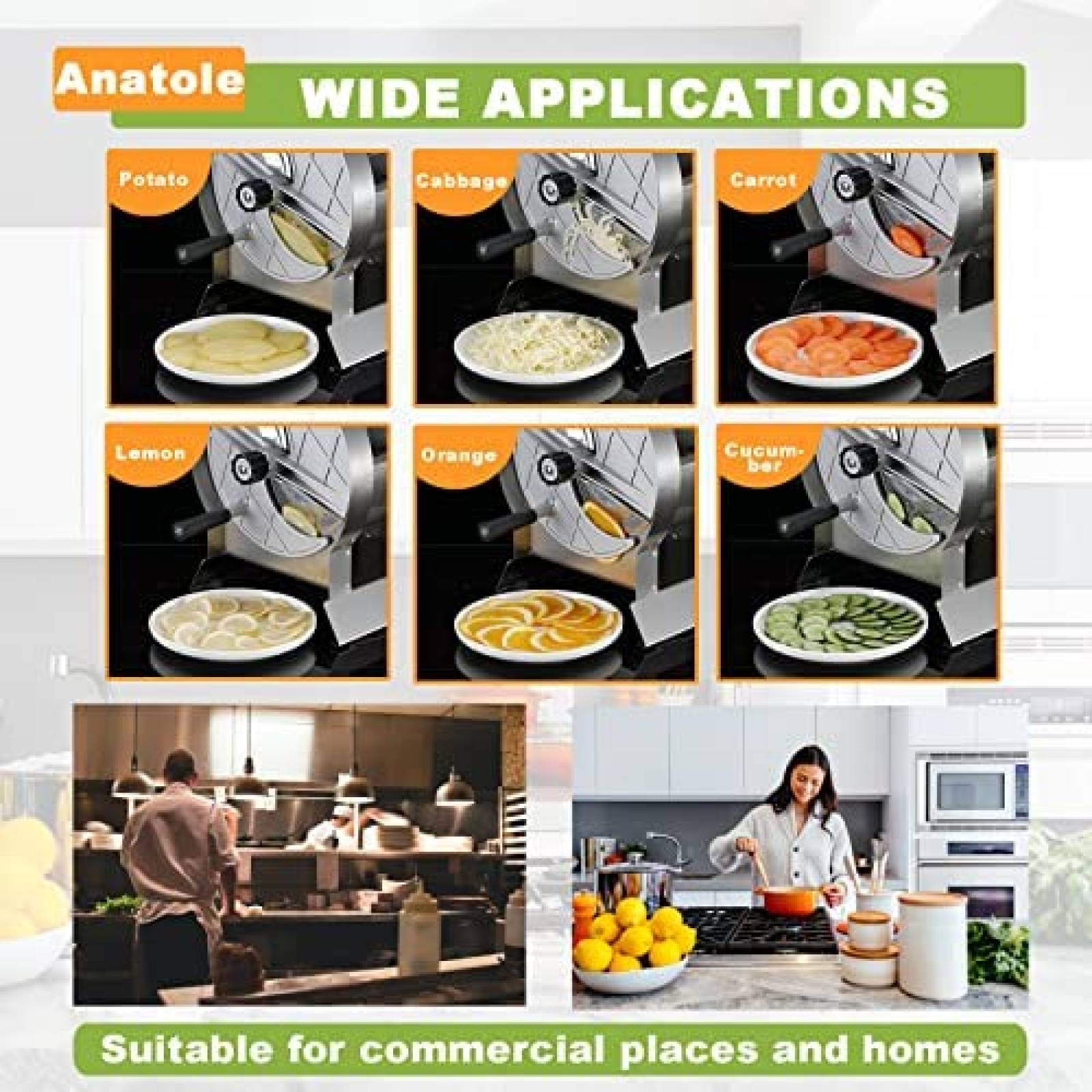 Rebanadora Manual de Frutas y Verduras Anatole Inoxidable