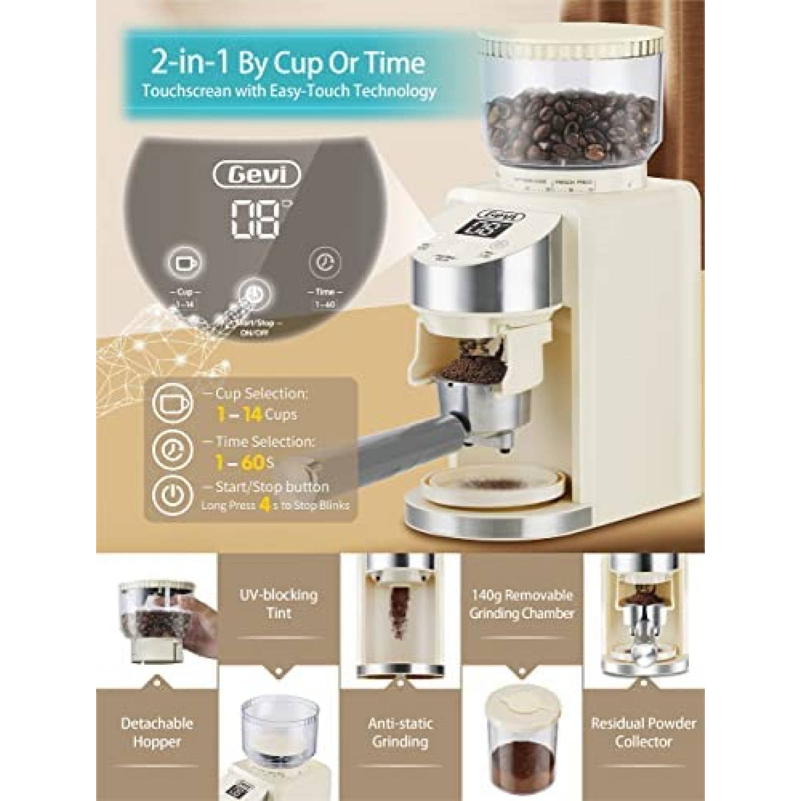 Cafetera Gevi GECME418E-U Con Espumador de Leche -Blanco