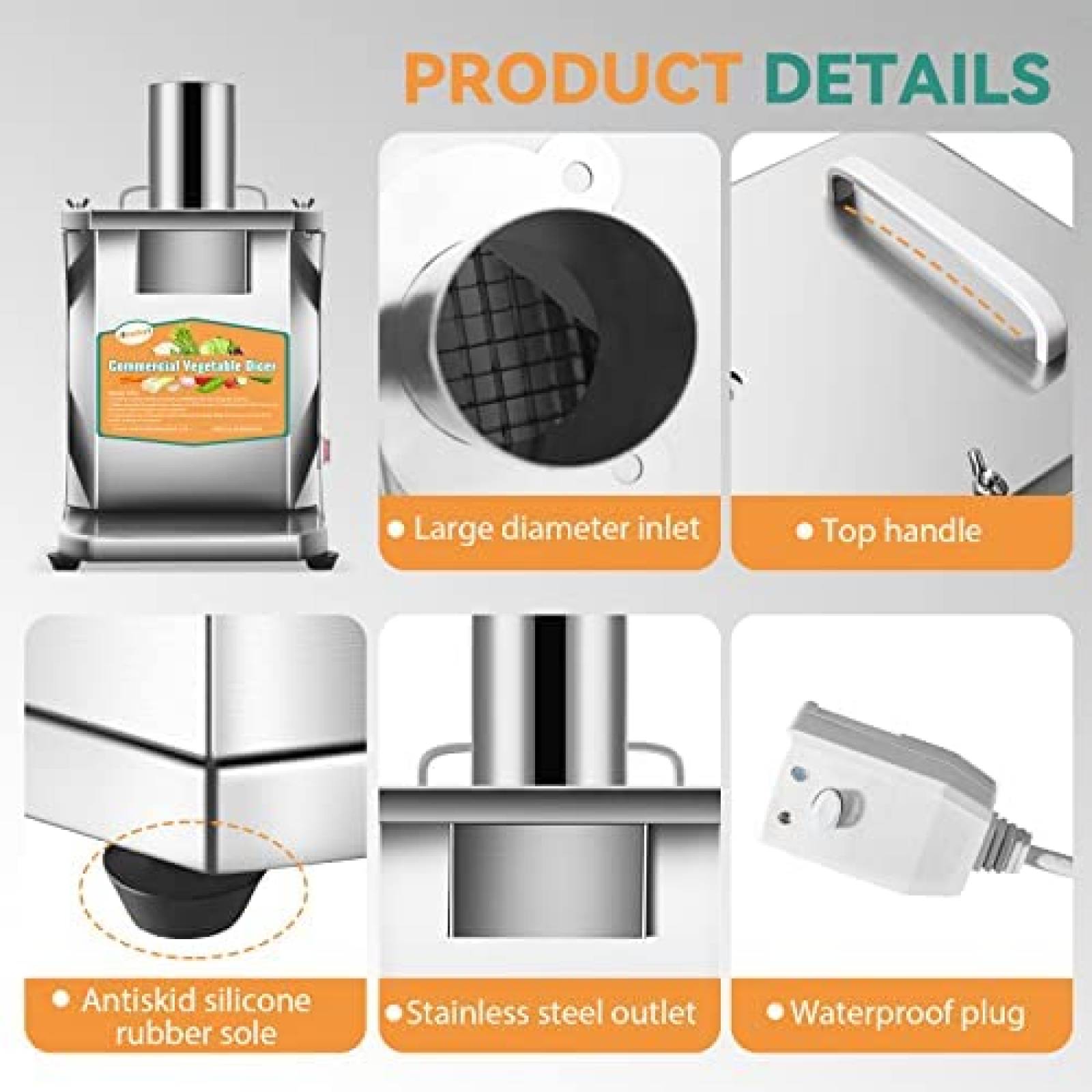 Picador de Frutas y Verduras Newhai Acero Inoxidable -Gris