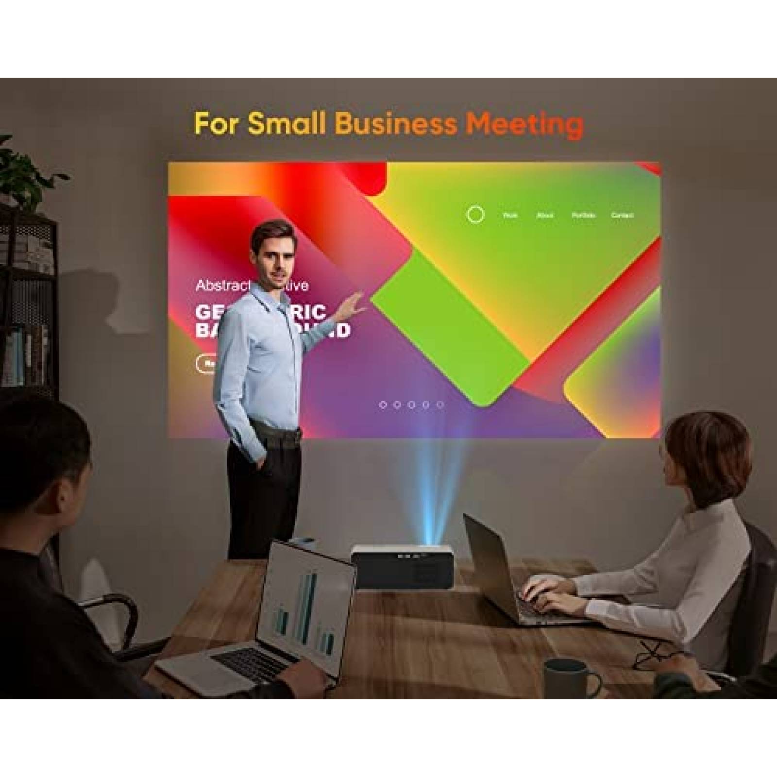 Proyector TMY con WiFi 5G y Bluetooth 5.1 4K -Blanco