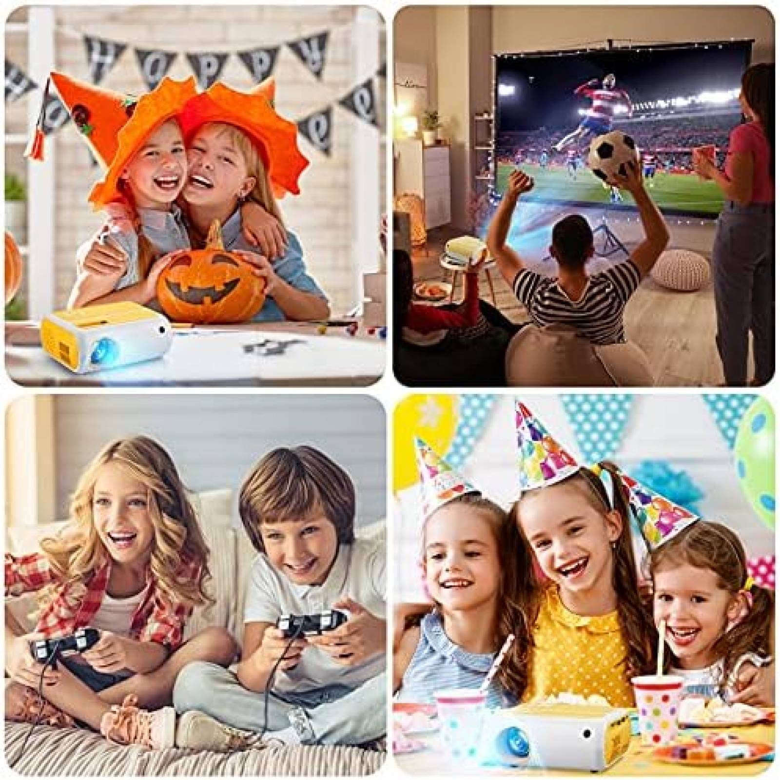 Mini Proyector Uyole 1080P Micro USB a HDMI -Amarillo