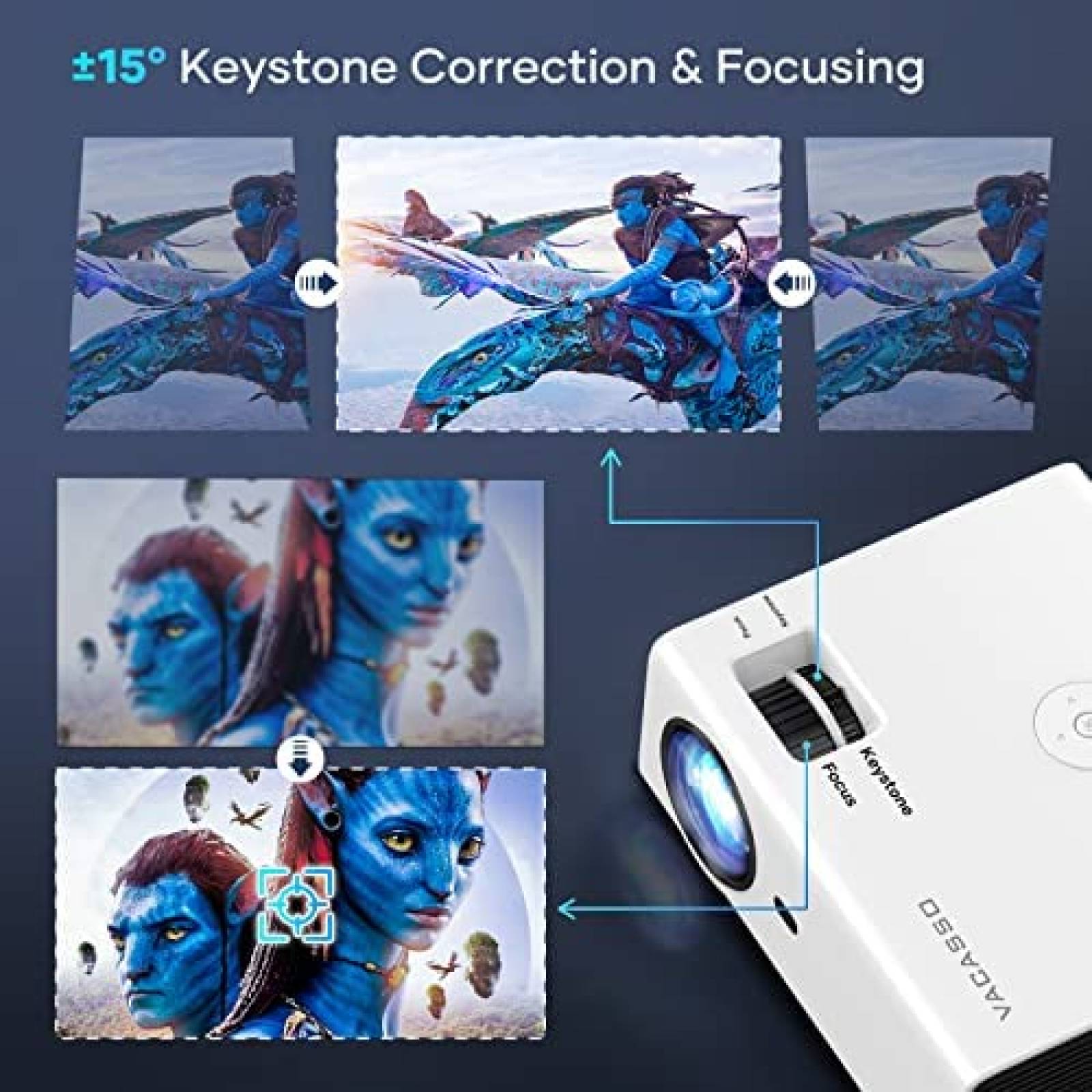 Proyector VACASSO RD822 1080P HDMI VGA USB AV -Blanco