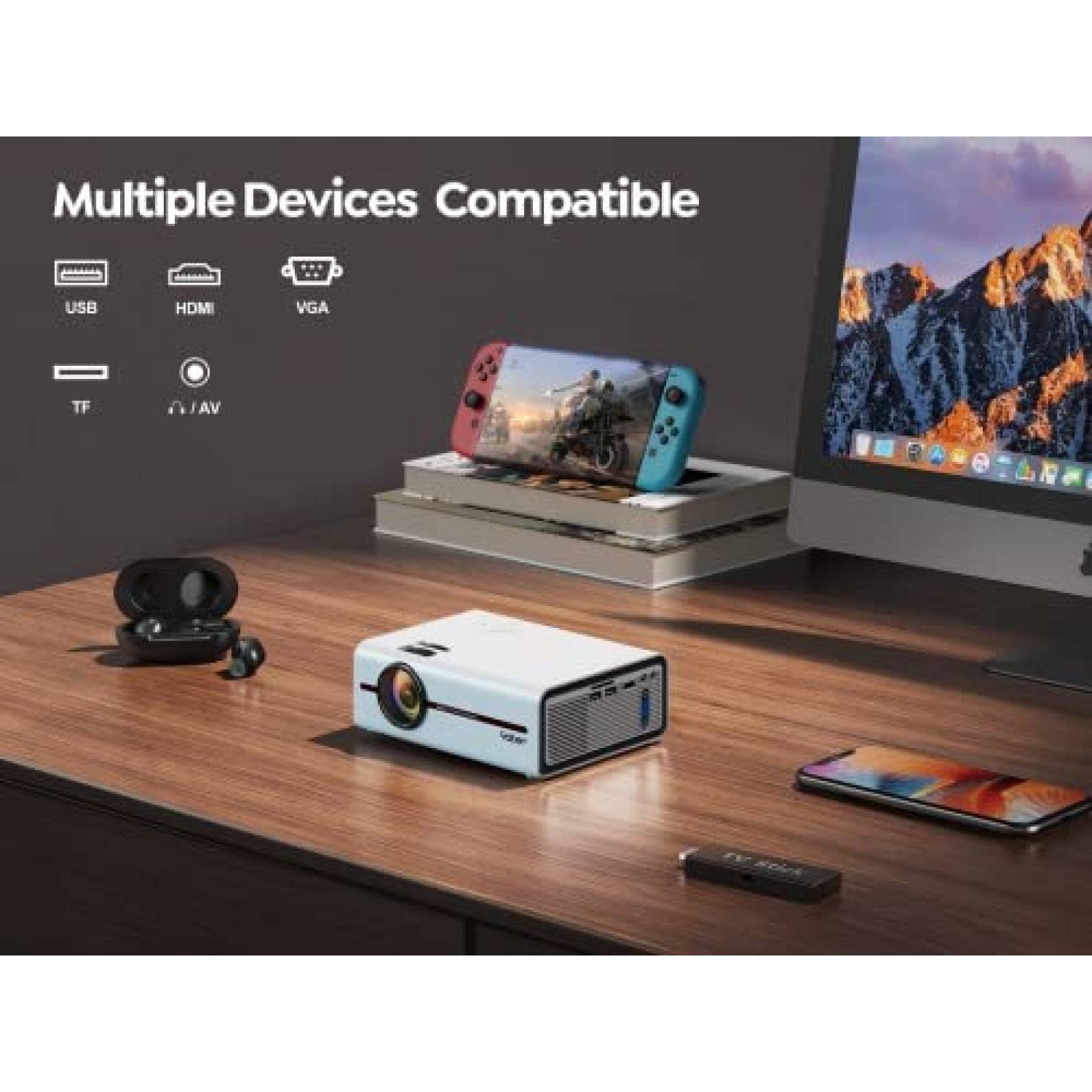 Proyector YABER con WiFi 5G y Bluetooth 5.1 9000L -Blanco
