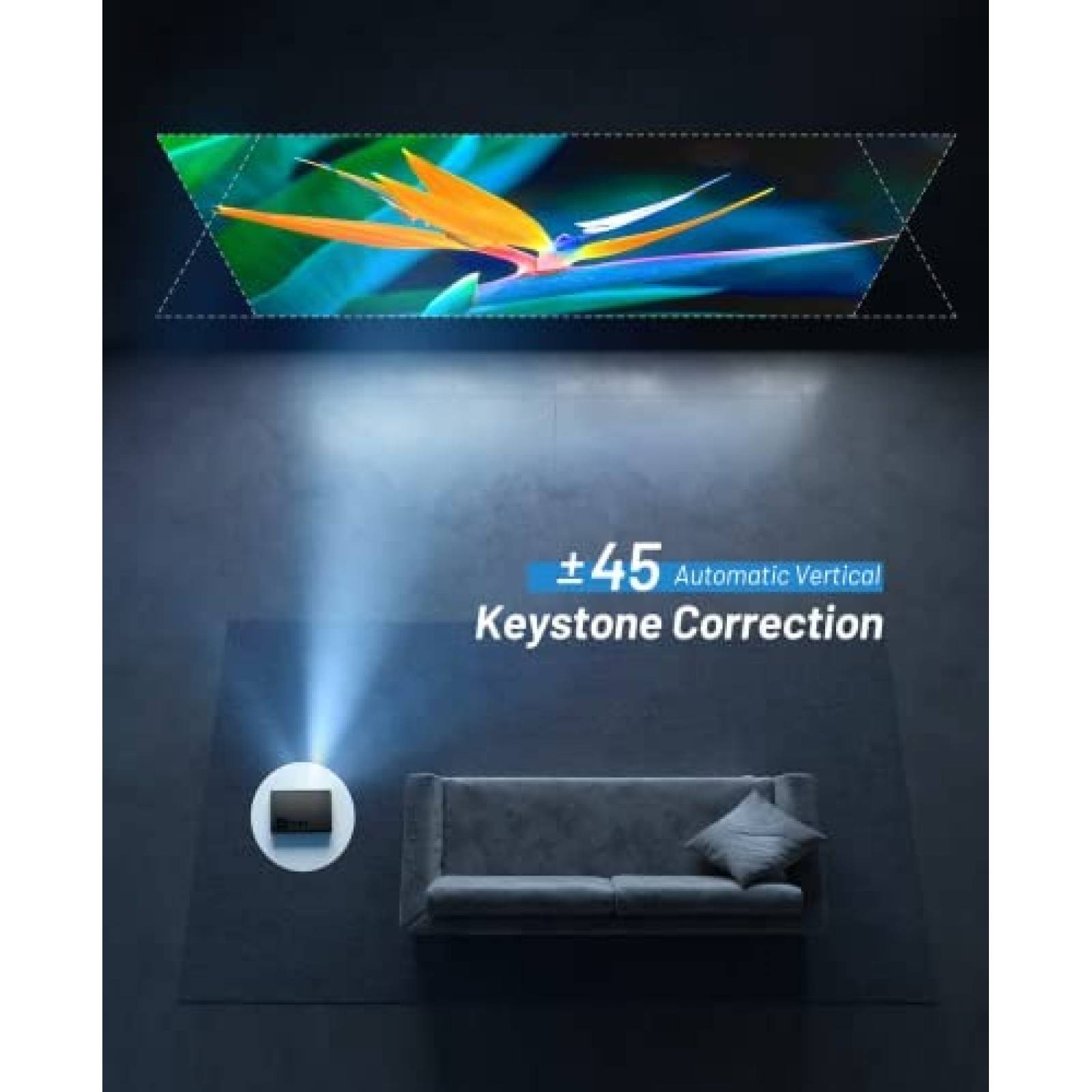 Mini Proyector ELEPHAS 1080P Bateria Recargable -Negro