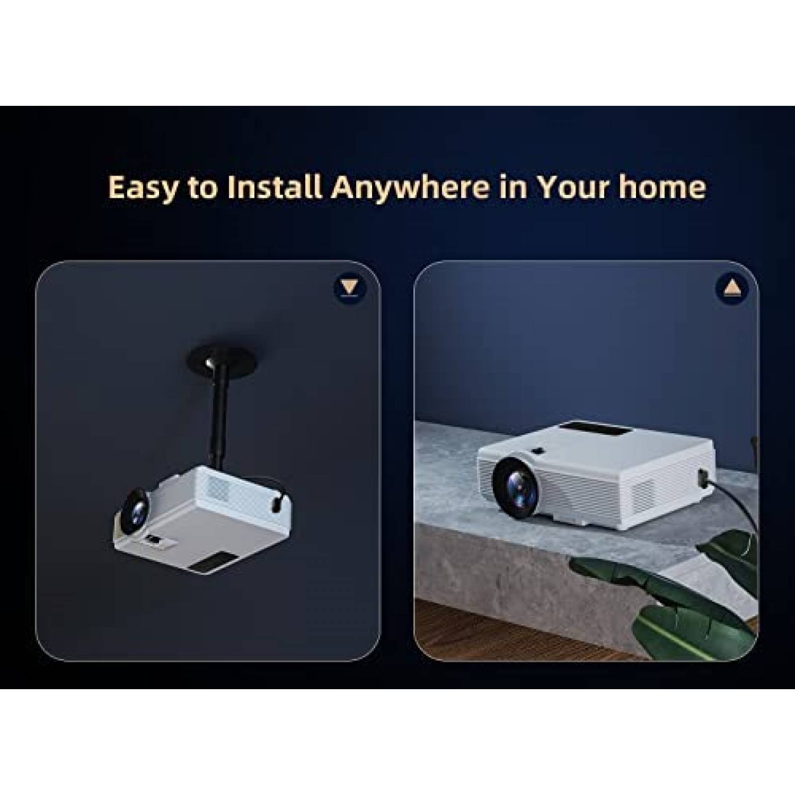 Proyector Alvar Native 100'' 10000 Lux LED HDMI USB -Blanco